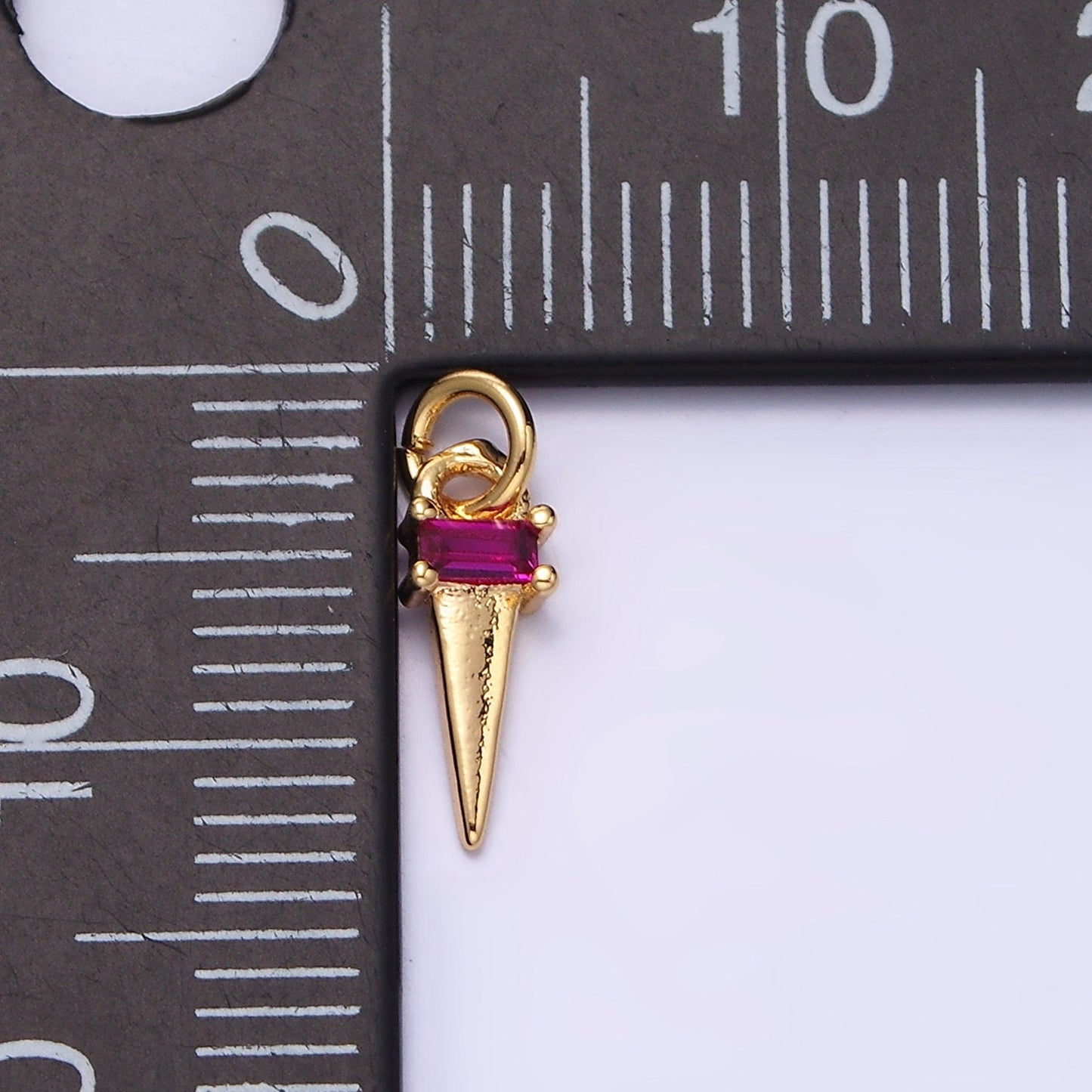 Dainty Triangle Clear Baguette Cubic Zirconia Charms Ice Cone Pendants Small Geometric Jewelry Gold, Silver AC469 AC470
