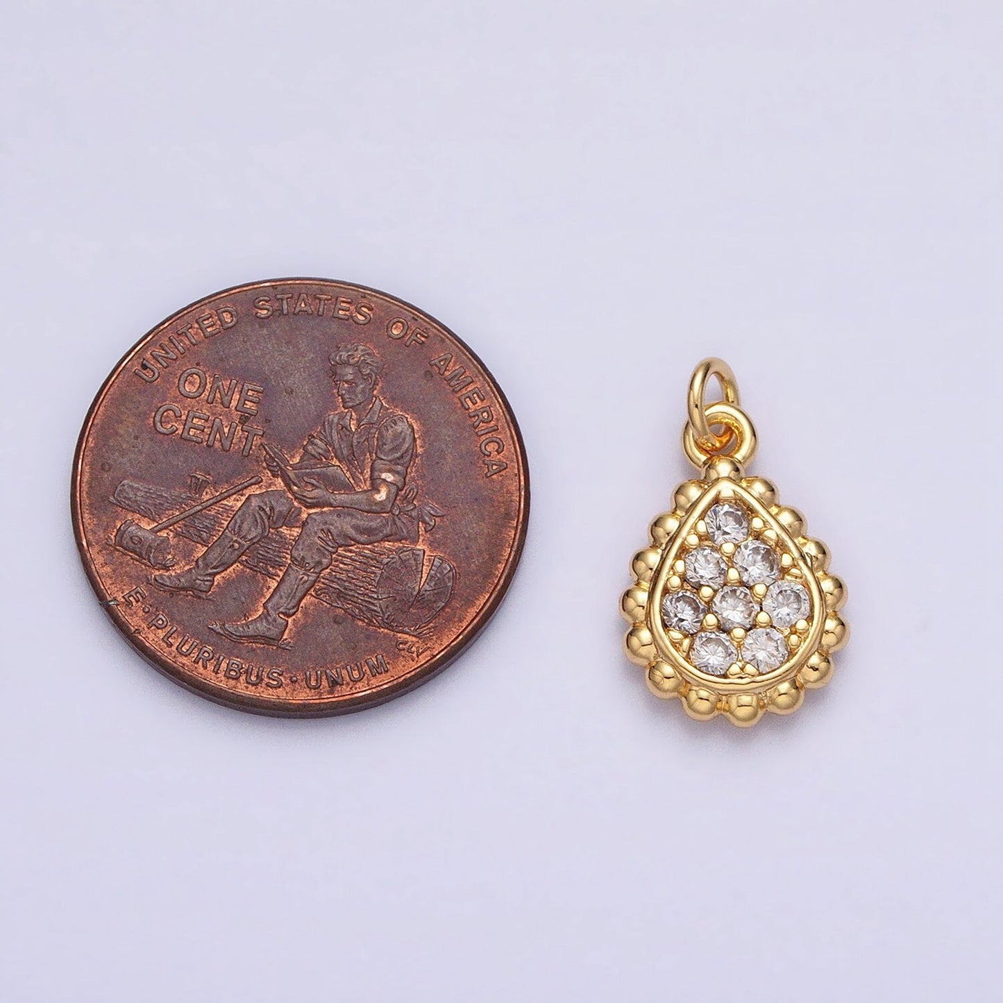 Mini Tear Drop Pendant Pear Cubic Charm, Jewelry suppliers, Beaded charm, 18k Gold Filled Finding for Necklace Bracelet Supply AC615