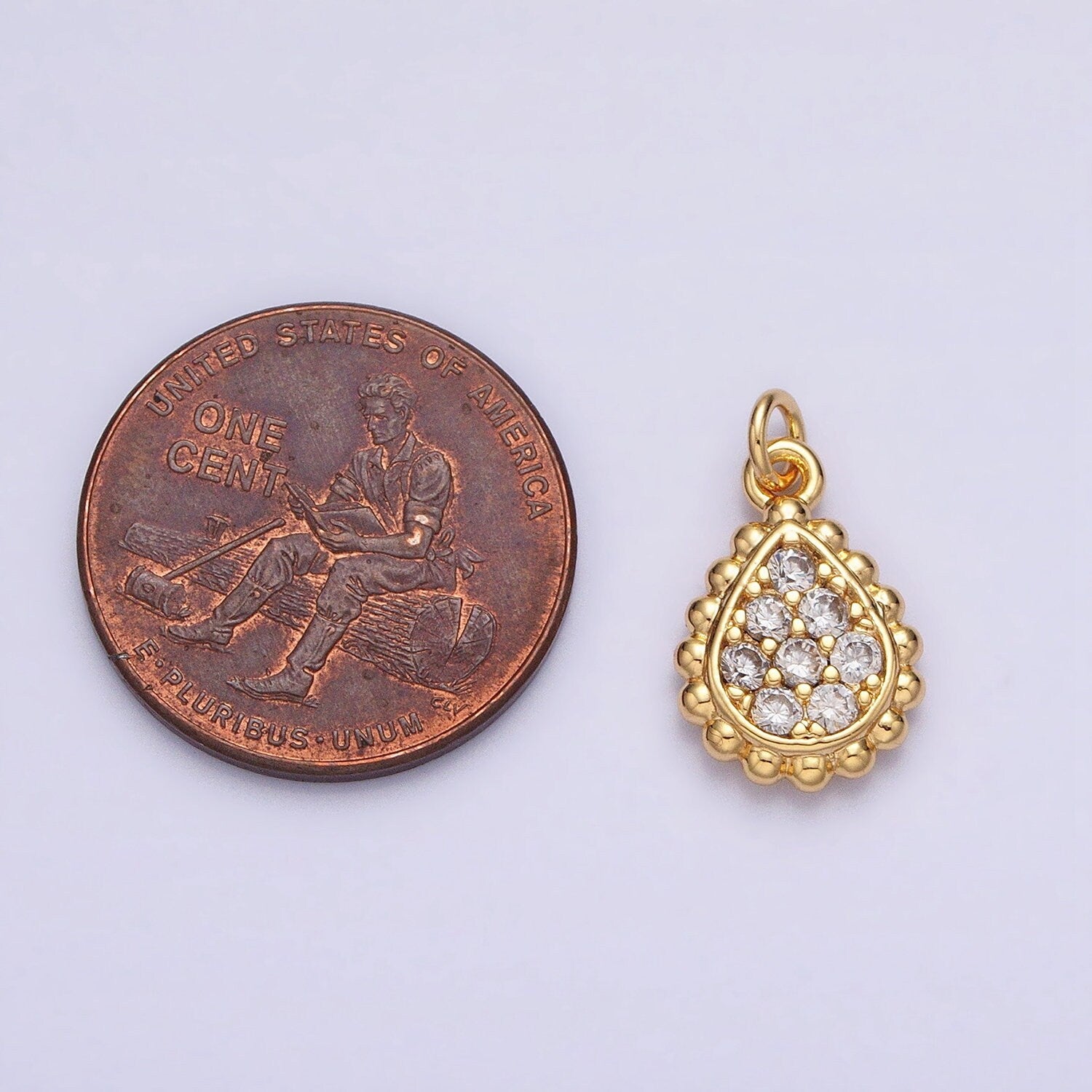Mini Tear Drop Pendant Pear Cubic Charm, Jewelry suppliers, Beaded charm, 18k Gold Filled Finding for Necklace Bracelet Supply AC615