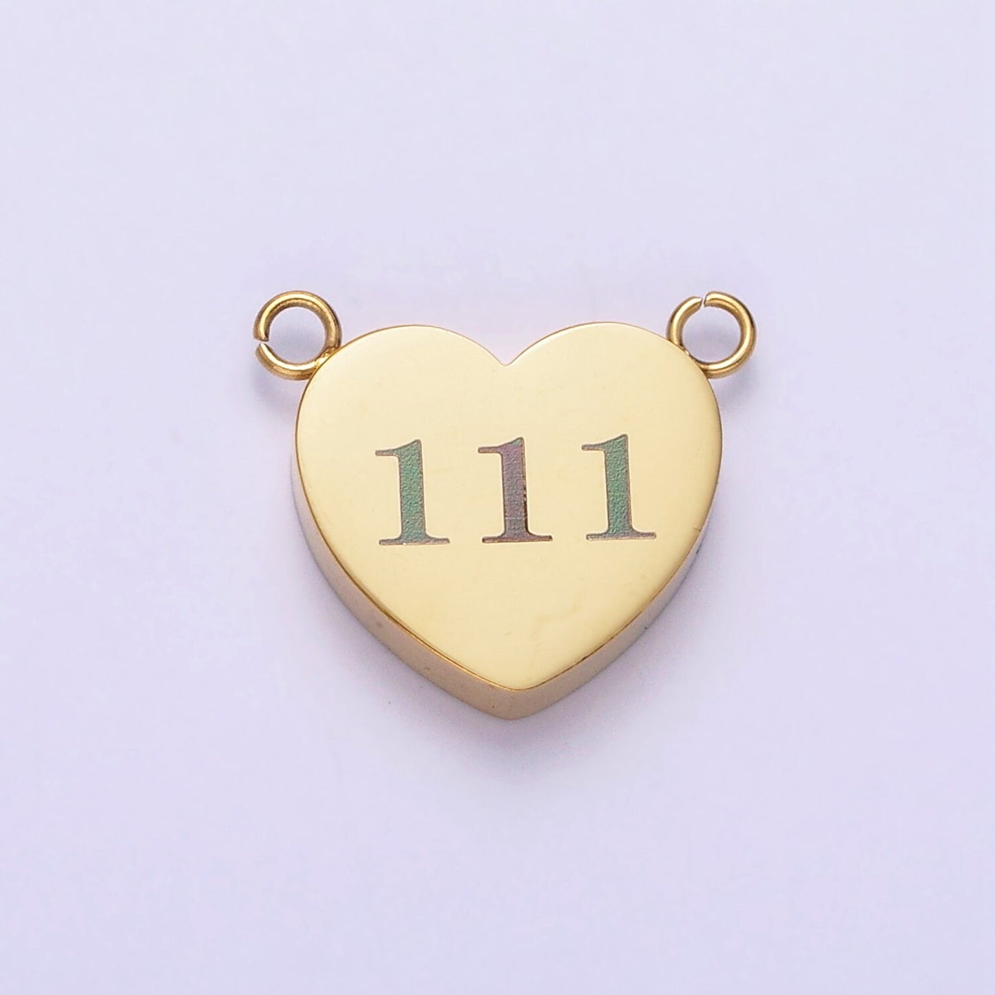 Dainty Gold Angel Number Charm Connector Mini Heart Lucky Number for Necklace Bracelet Component Personalized Jewelry Tarnish Free AB1230