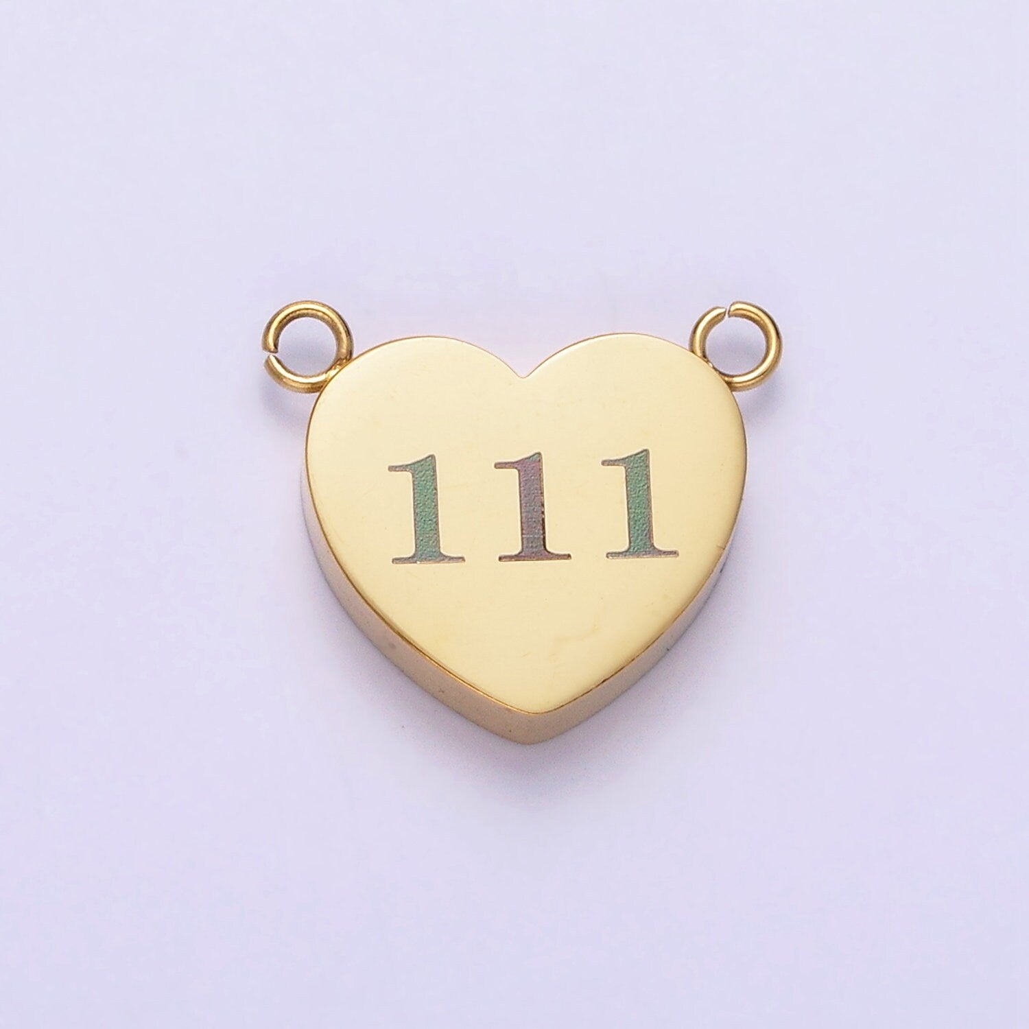 Dainty Gold Angel Number Charm Connector Mini Heart Lucky Number for Necklace Bracelet Component Personalized Jewelry Tarnish Free AB1230
