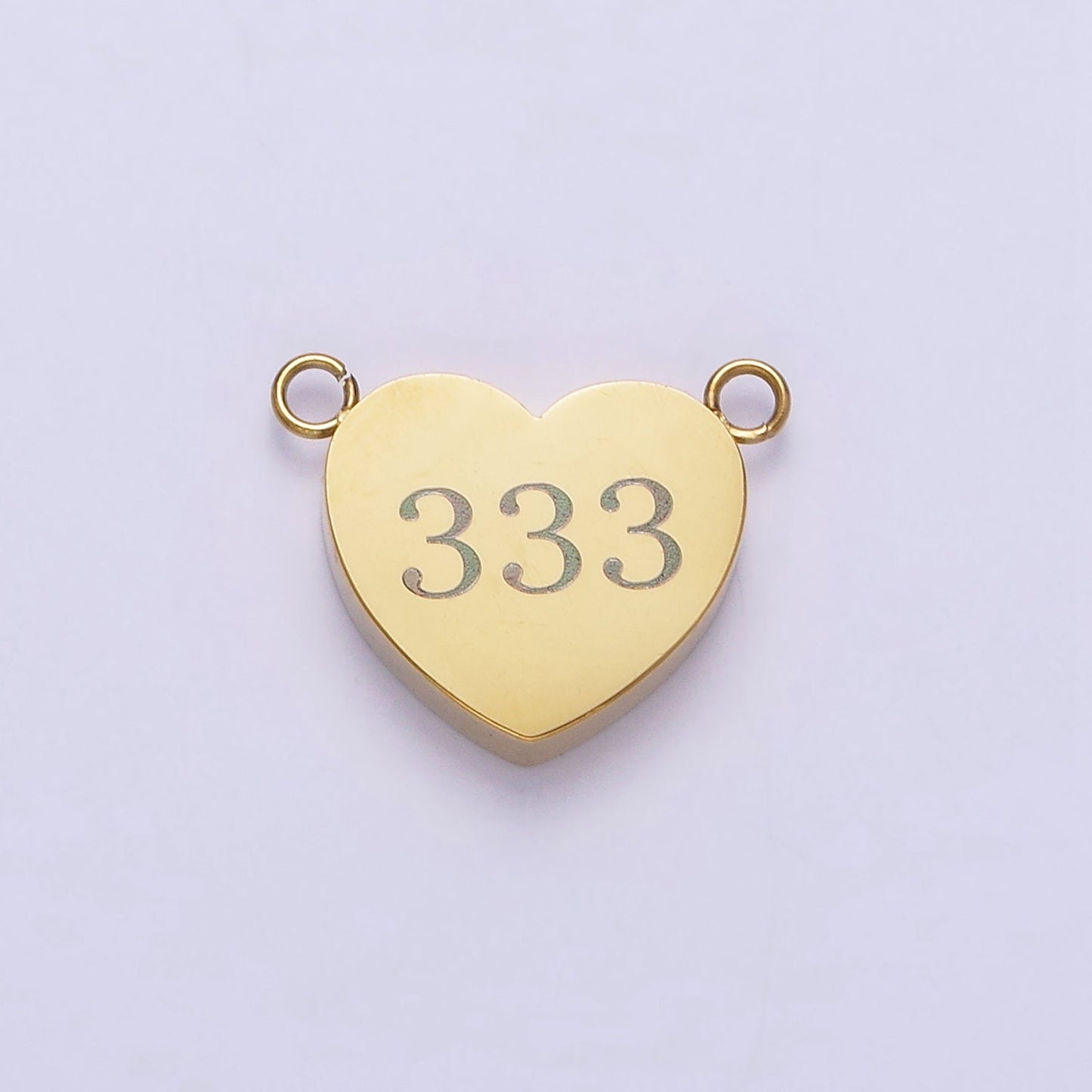 Dainty Gold Angel Number Charm Connector Mini Heart Lucky Number for Necklace Bracelet Component Personalized Jewelry Tarnish Free AB1230