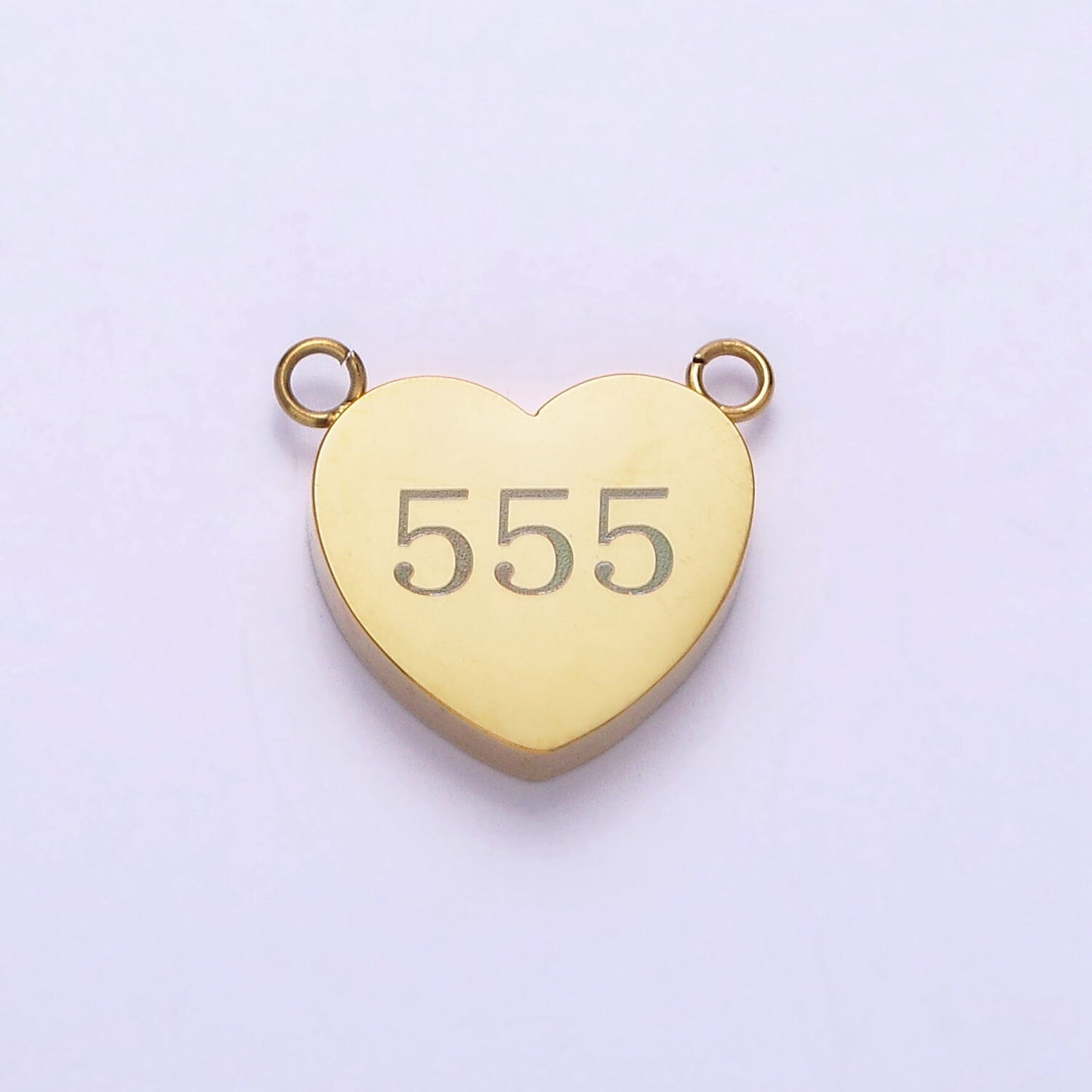 Dainty Gold Angel Number Charm Connector Mini Heart Lucky Number for Necklace Bracelet Component Personalized Jewelry Tarnish Free AB1230