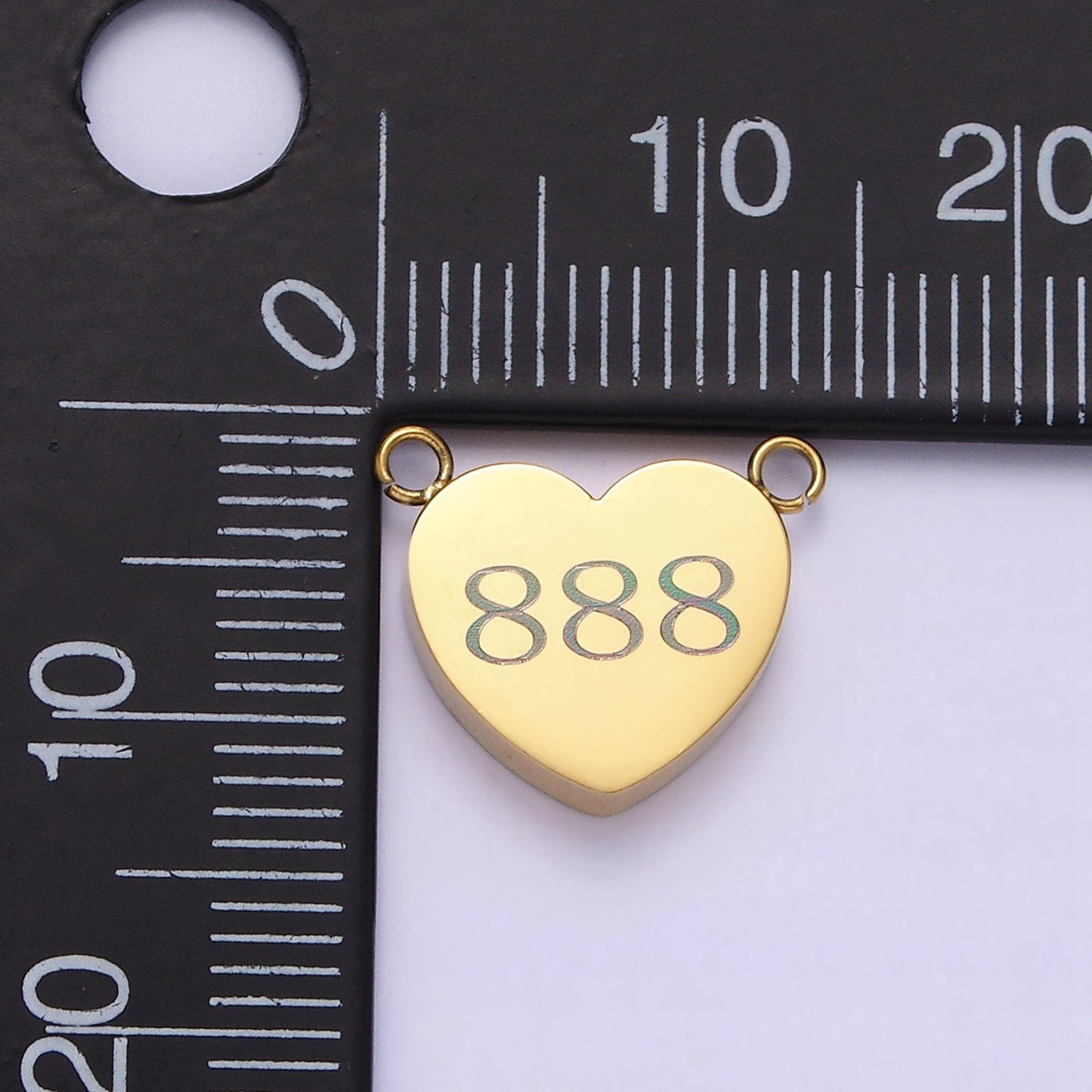 Dainty Gold Angel Number Charm Connector Mini Heart Lucky Number for Necklace Bracelet Component Personalized Jewelry Tarnish Free AB1230