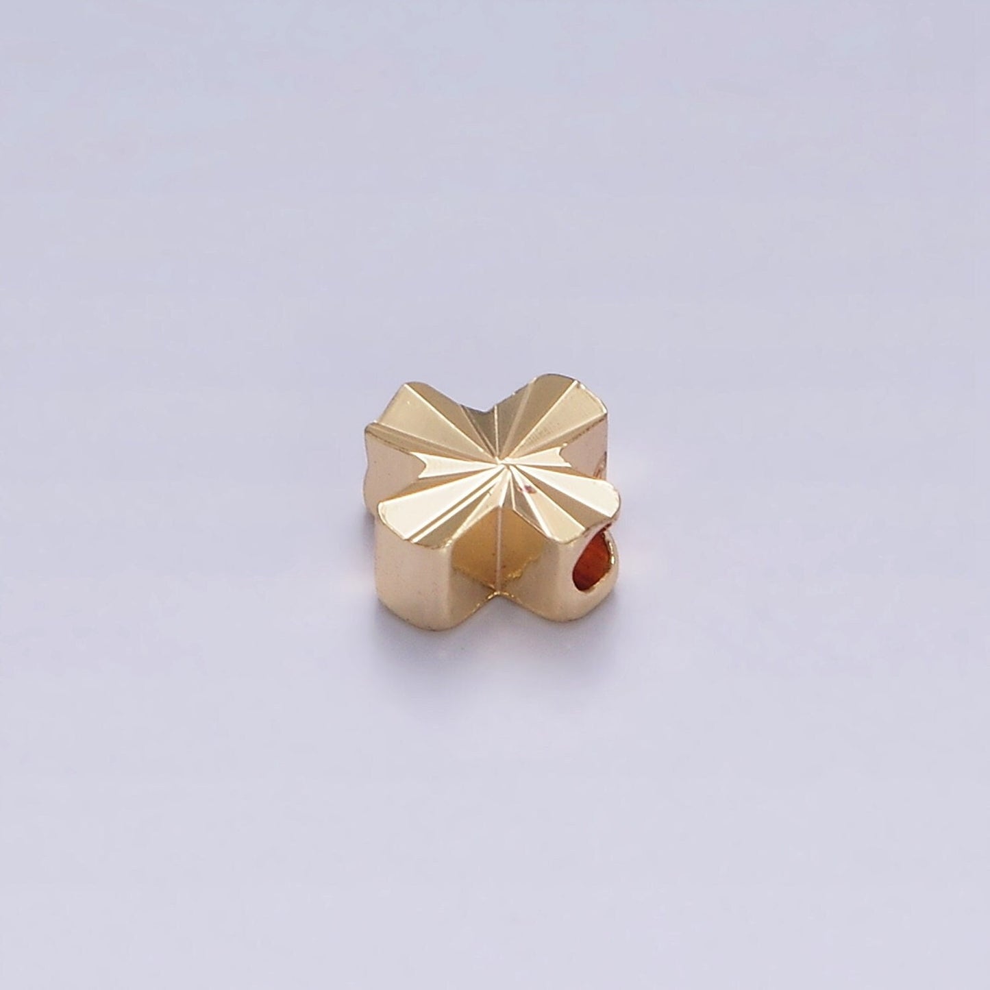 1x Gold Dainty Clover Spacer Beads, Quatrefoil Beads, Lucky Bracelet Connector for Bracelet Jewelry Making Supply Finding 6x6mm B-833