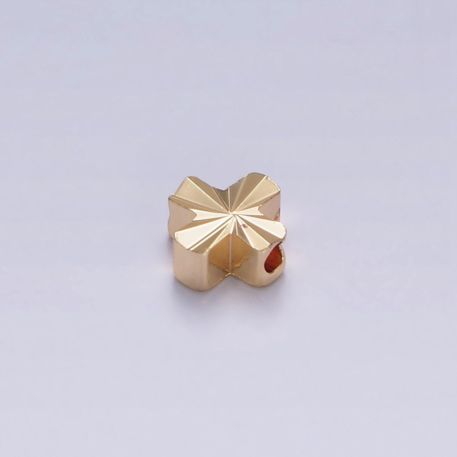 1x Gold Dainty Clover Spacer Beads, Quatrefoil Beads, Lucky Bracelet Connector for Bracelet Jewelry Making Supply Finding 6x6mm B-833