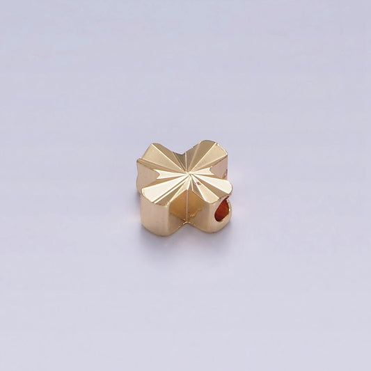 1x Gold Dainty Clover Spacer Beads, Quatrefoil Beads, Lucky Bracelet Connector for Bracelet Jewelry Making Supply Finding 6x6mm B-833