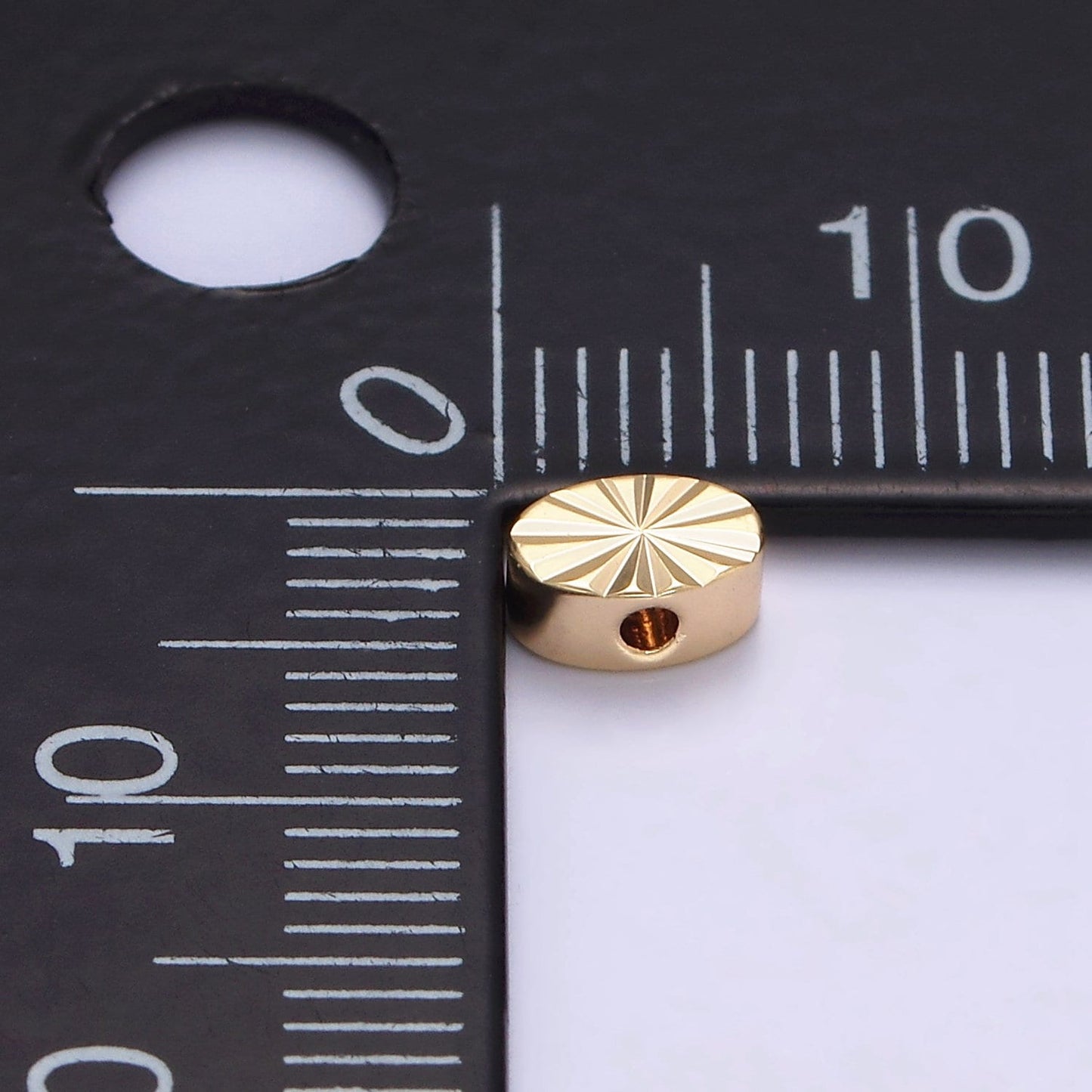 1x Gold Dainty Oval Spacer Beads, Sunburst Beads, Geometric Bracelet Connector for Bracelet Jewelry Making Supply Finding 6x3.9mm B-837