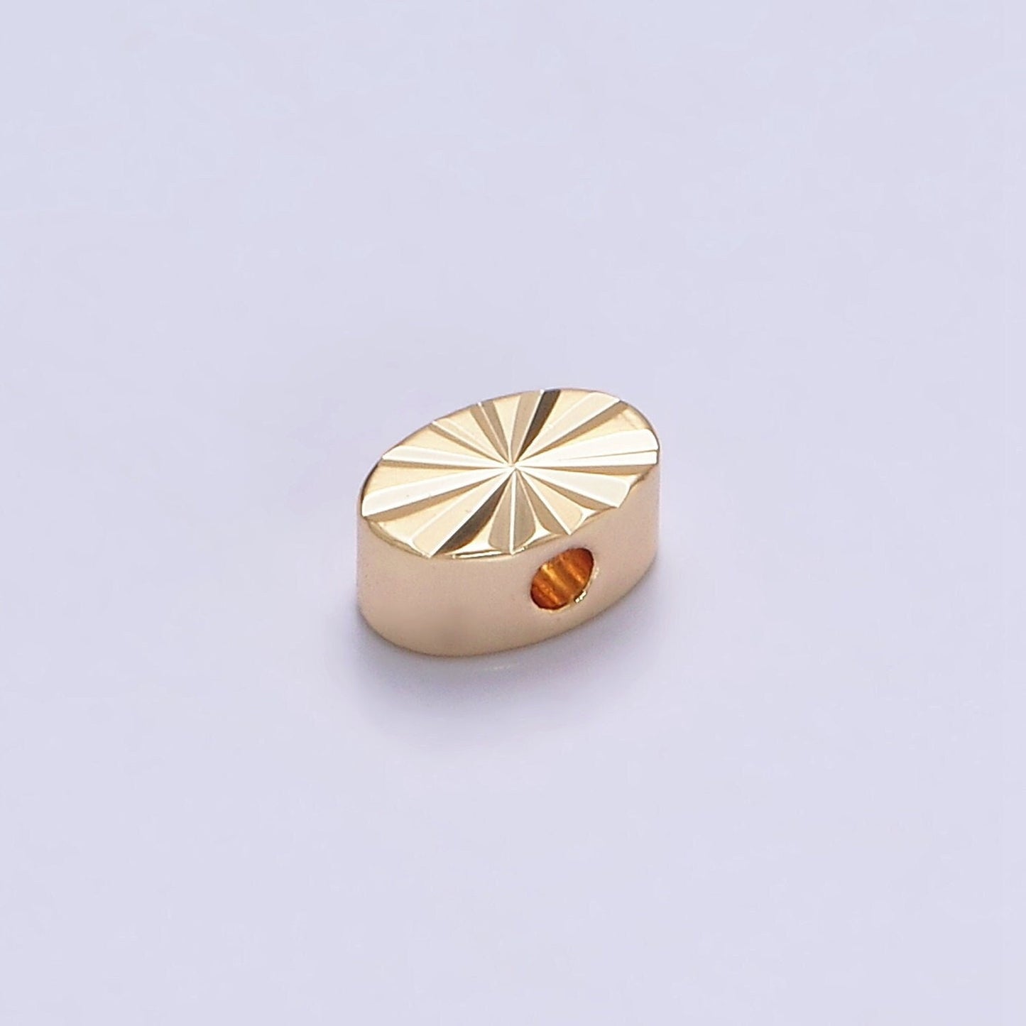 1x Gold Dainty Oval Spacer Beads, Sunburst Beads, Geometric Bracelet Connector for Bracelet Jewelry Making Supply Finding 6x3.9mm B-837