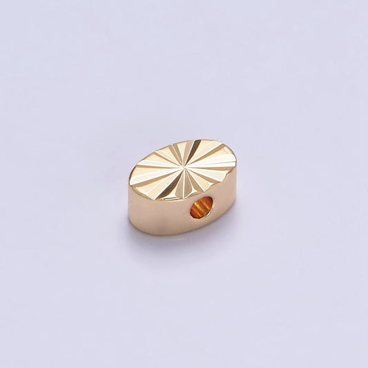 1x Gold Dainty Oval Spacer Beads, Sunburst Beads, Geometric Bracelet Connector for Bracelet Jewelry Making Supply Finding 6x3.9mm B-837