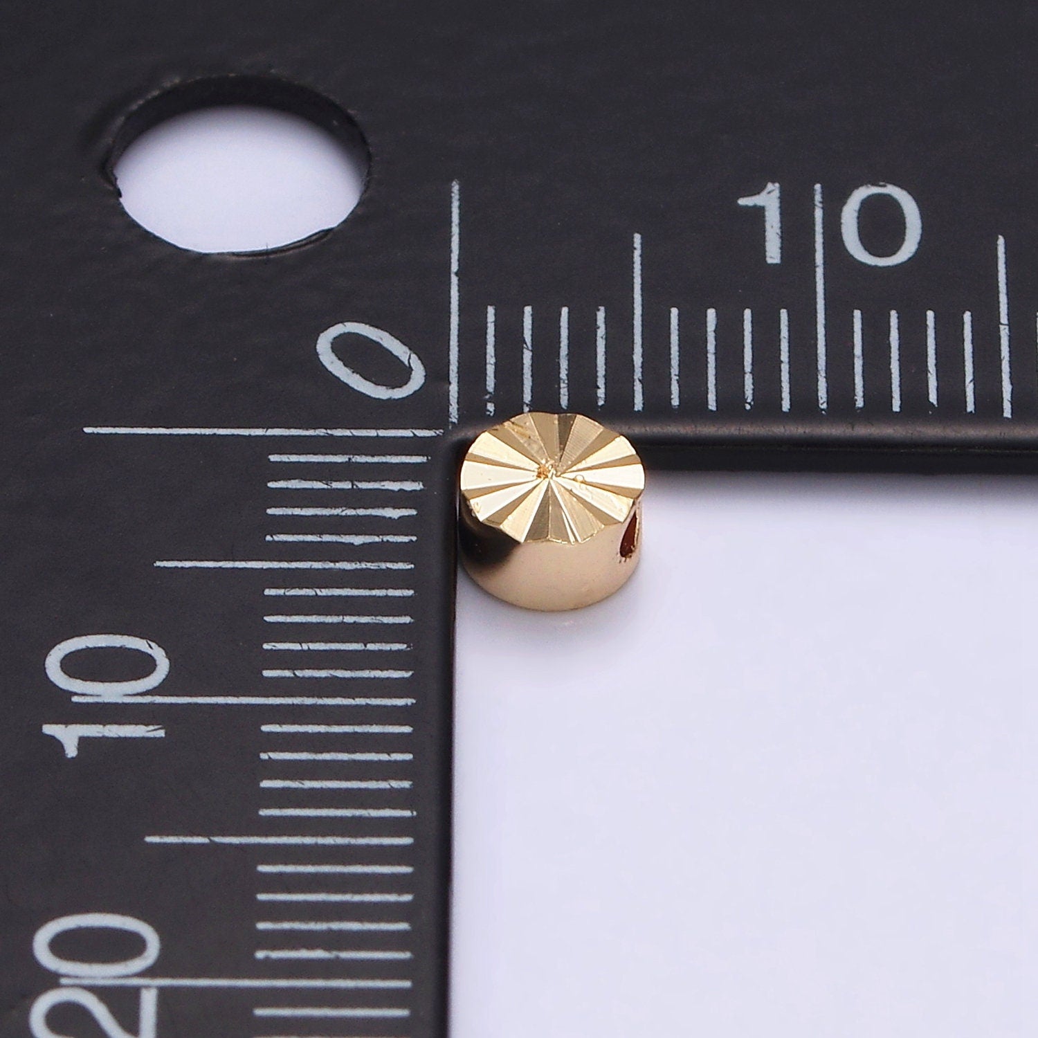 1x Gold Dainty Round Spacer Beads, Sunburst Beads, Circle Bracelet Connector for Bracelet Jewelry Making Supply Finding 5x5mm B-838