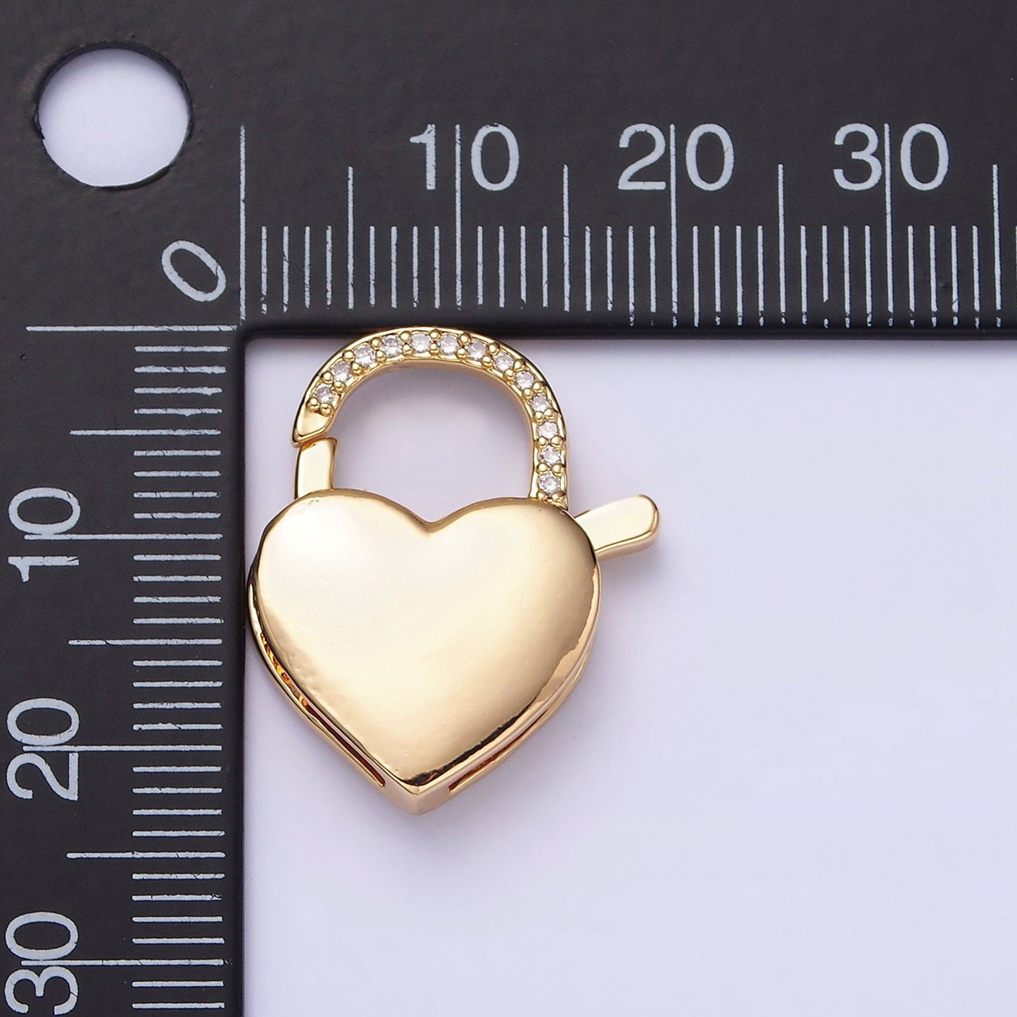 1 Micro Pave Gold Heart and Arch Lobster Clasp CZ Stone Silver Heart Clasp For Necklace Bracelet Component Love Jewelry End Clasp Z935