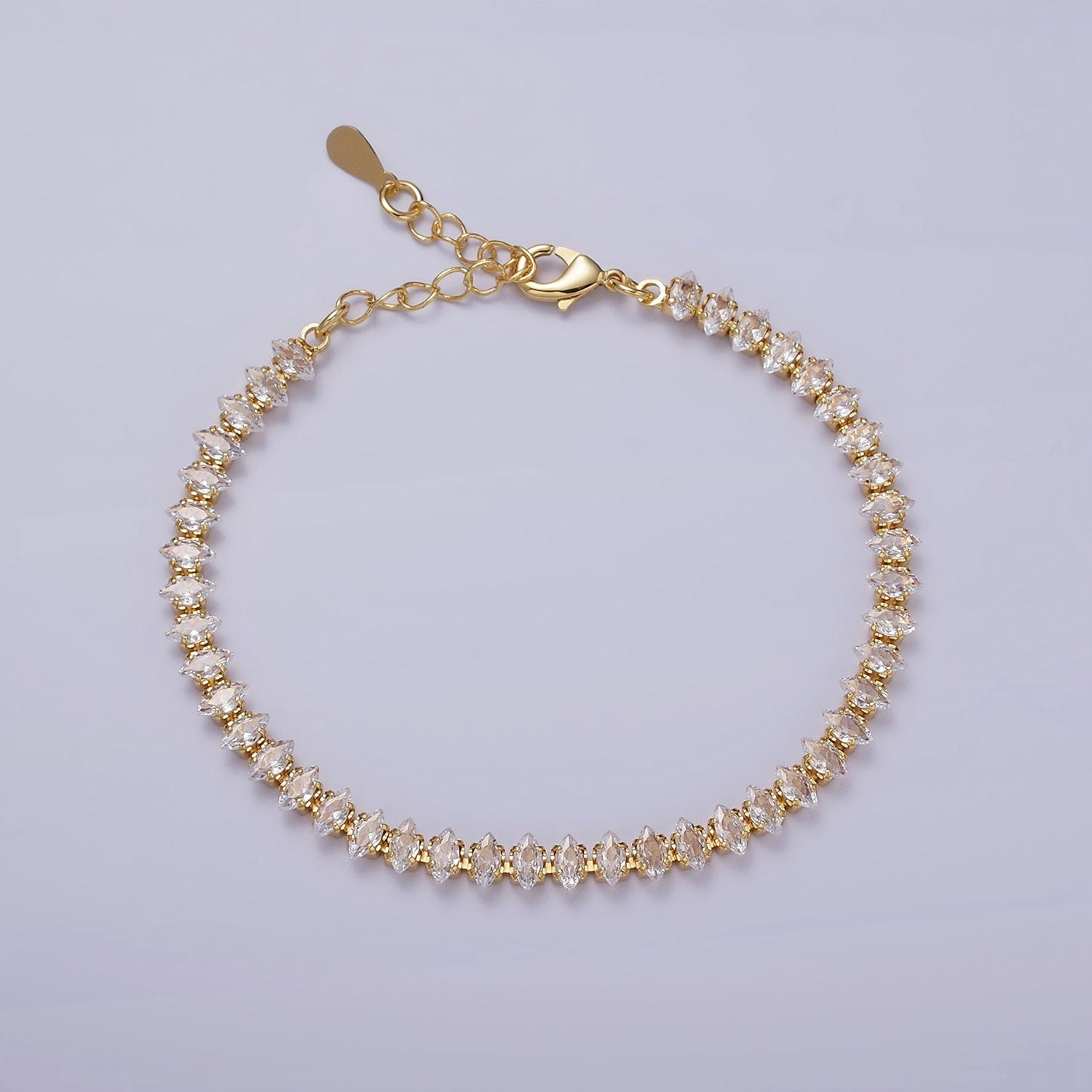 Dainty Gold Tennis Bracelet, Silver Bracelet, Diamond CZ Bracelet Mother Day Gift for Her, CZ Tennis Bracelet