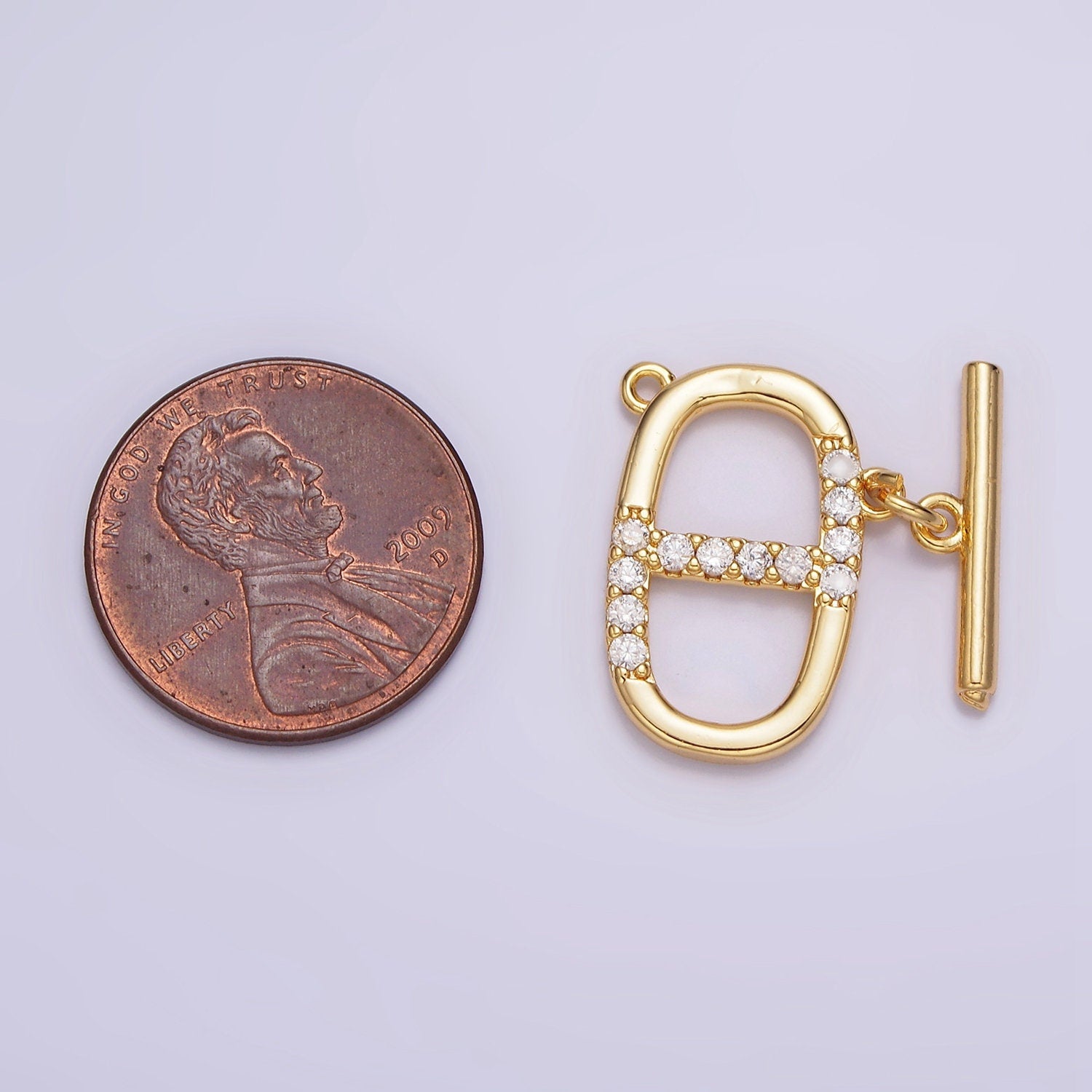 Micro Pave Gold Toggle Clasp, Gold Oval Soda Cap OT Clasp Fancy Design OT Clasp Bulk Supply for Bracelet Necklace Component Z-465