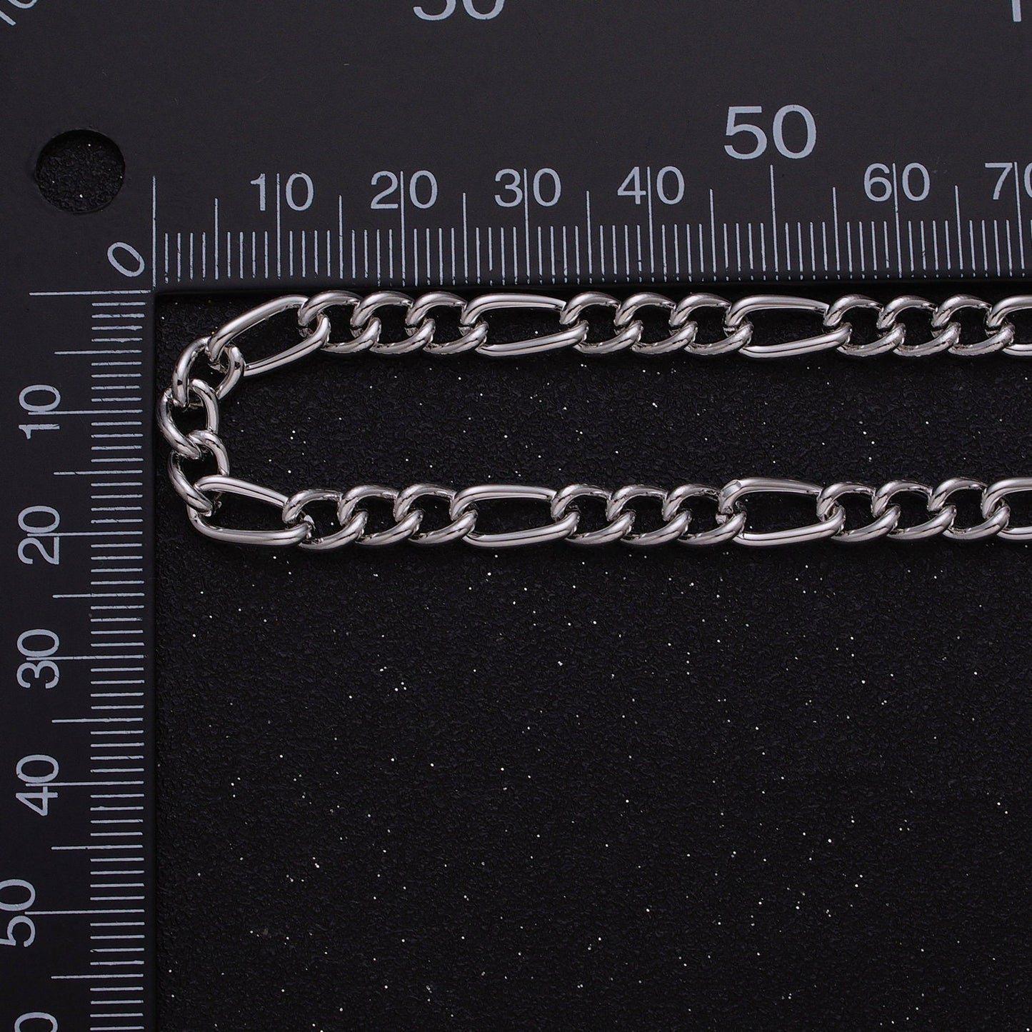 16K Gold Filled 5.3mm Figaro Unfinished Chain by Yard in Gold & Silver | ROLL-1233 ROLL-1234