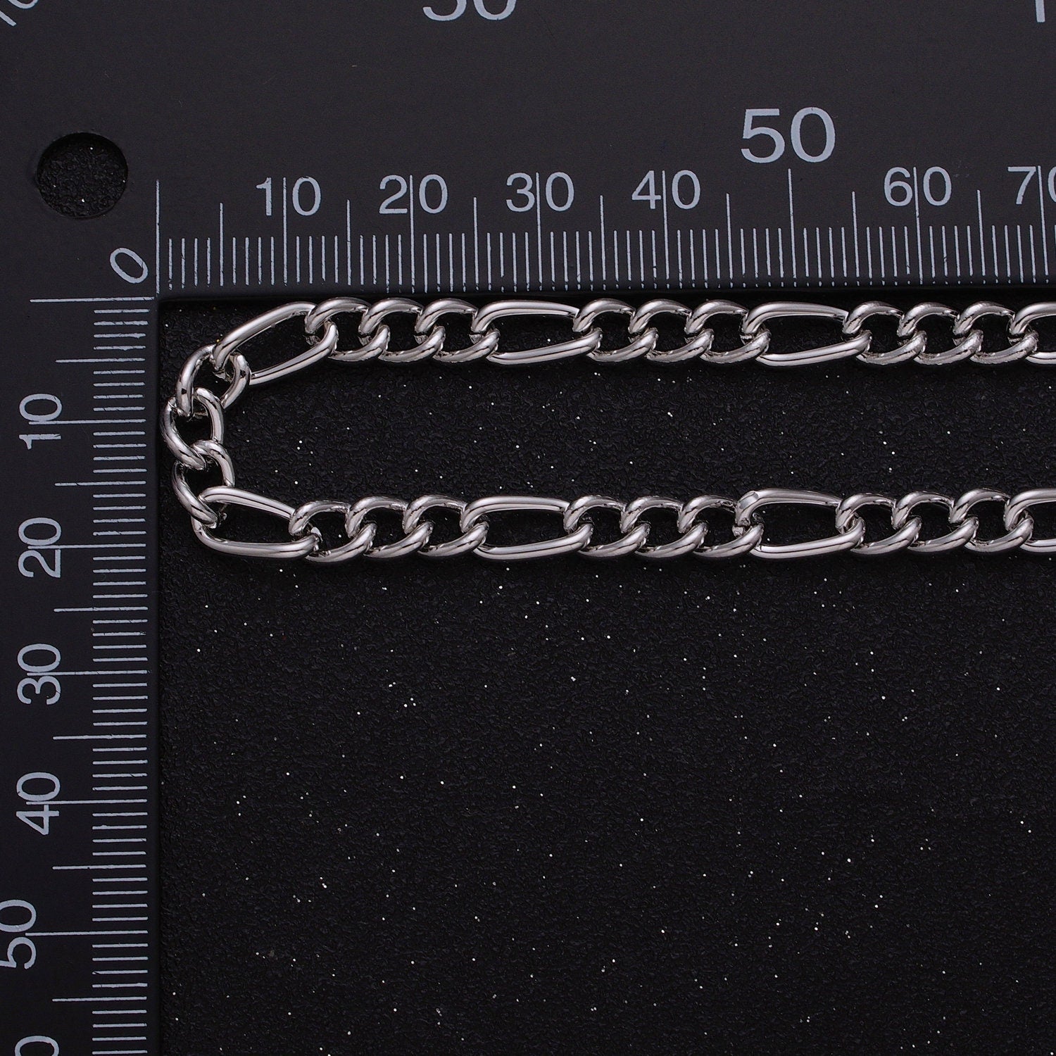 16K Gold Filled 5.3mm Figaro Unfinished Chain by Yard in Gold & Silver | ROLL-1233 ROLL-1234