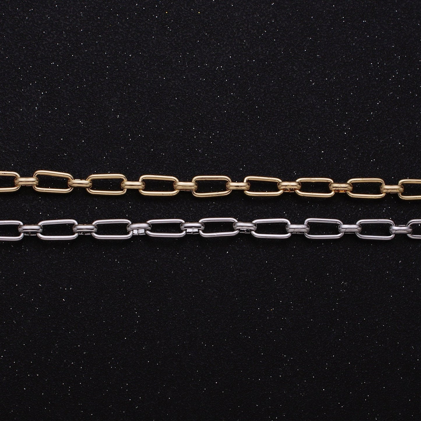 5.3mm Width Paperclip Chain 24K Gold Filled Chain by Yard, Elongated Link Chain Wholesale Unfinished Paper Clip Link Roll-1235