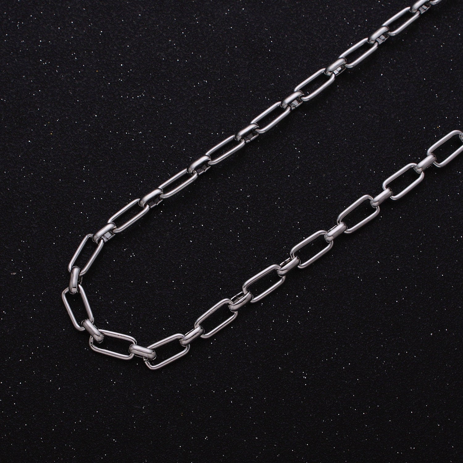 5.3mm Width Paperclip Chain 24K Gold Filled Chain by Yard, Elongated Link Chain Wholesale Unfinished Paper Clip Link Roll-1235