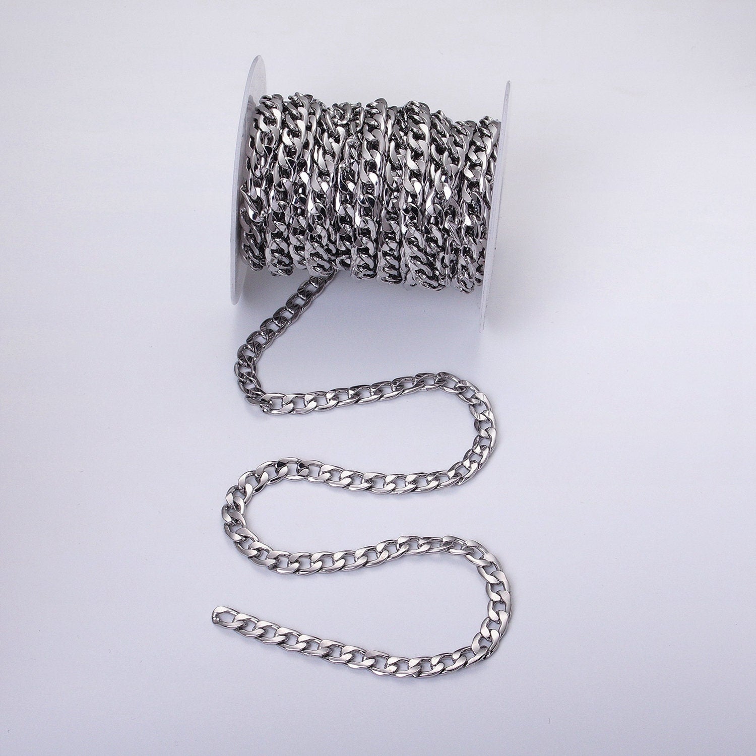 24k Gold Filled Cuban Link Chain 7.5mm Unfinished Unisex Curb Link Chain by Yard Wholesale Jewelry Making Supplies Roll-1283 1284