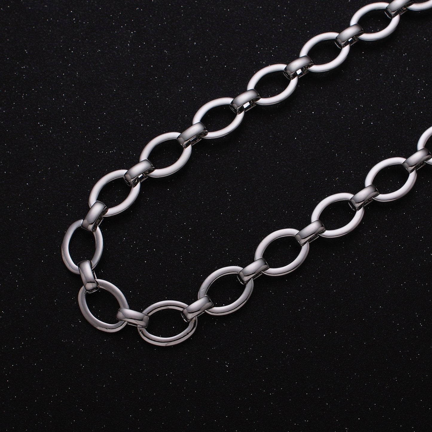 Chunky 16K Gold Filled Oval Cable Chain Unfinished Chain by Yard in Gold & Silver 12.5mm Width Bold Chain | ROLL-1223 ROLL-1224