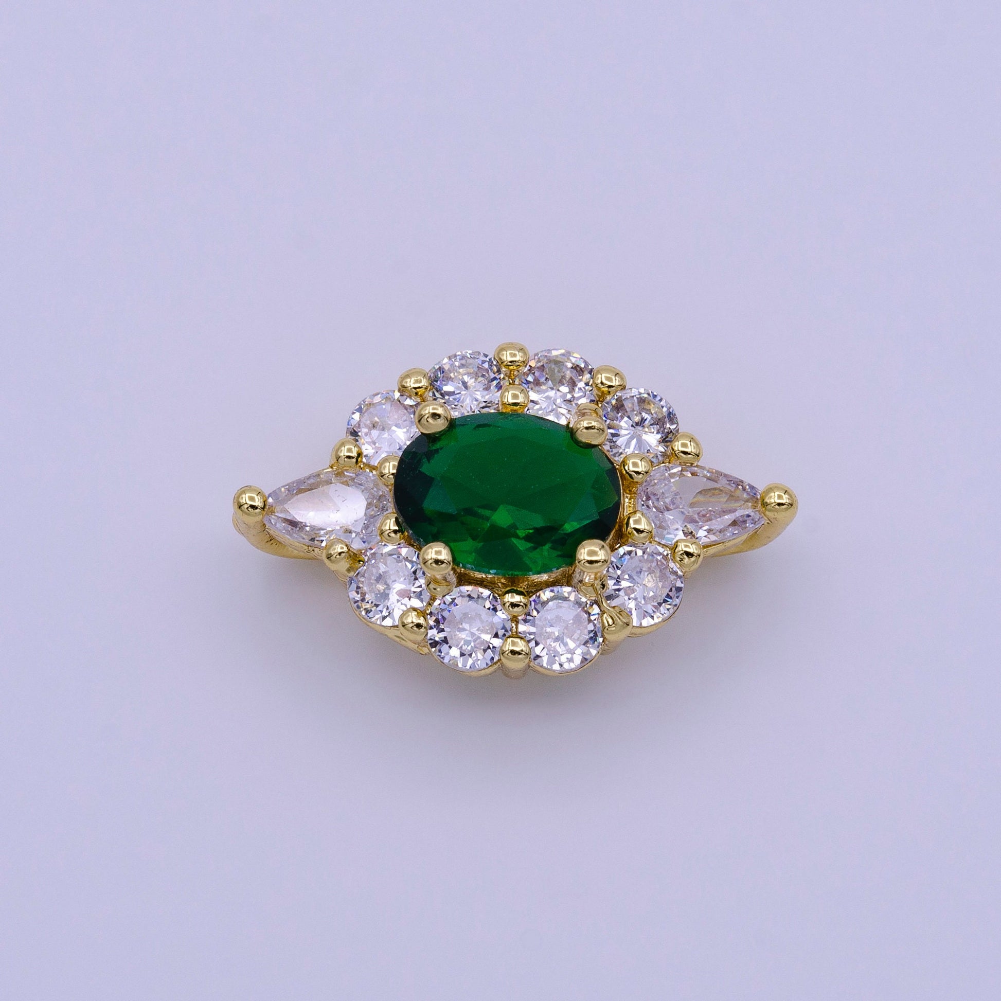 Green Evil Eye Bead CZ Gold Beads Evil eye Beads Spacer Micro Pave Beads Charm for Bracelet Necklace Supply 12x20mm Y-890