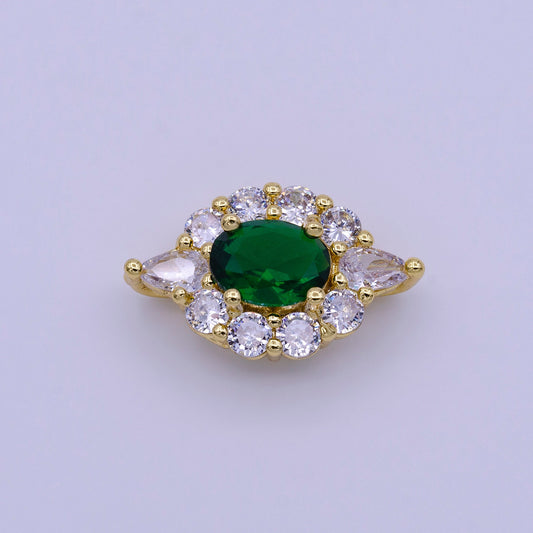 Green Evil Eye Bead CZ Gold Beads Evil eye Beads Spacer Micro Pave Beads Charm for Bracelet Necklace Supply 12x20mm Y-890