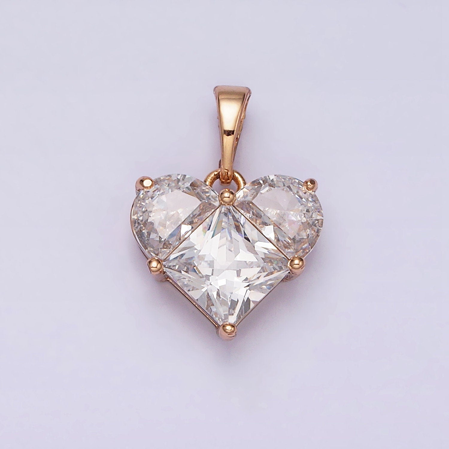 Dainty Heart Charms Cubic Zirconia Small Dainty Love Pendant Wholesale BULK DIY Jewelry Findings AA525