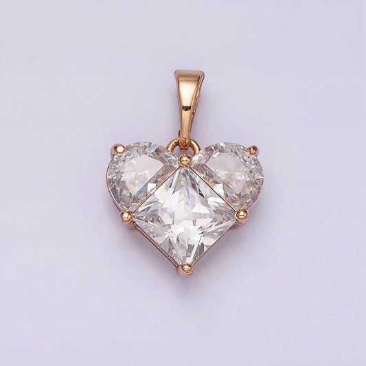 Dainty Heart Charms Cubic Zirconia Small Dainty Love Pendant Wholesale BULK DIY Jewelry Findings AA525