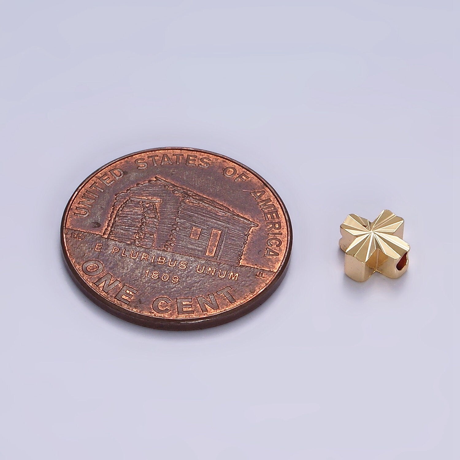 1x Gold Dainty Clover Spacer Beads, Quatrefoil Beads, Lucky Bracelet Connector for Bracelet Jewelry Making Supply Finding 6x6mm B-833