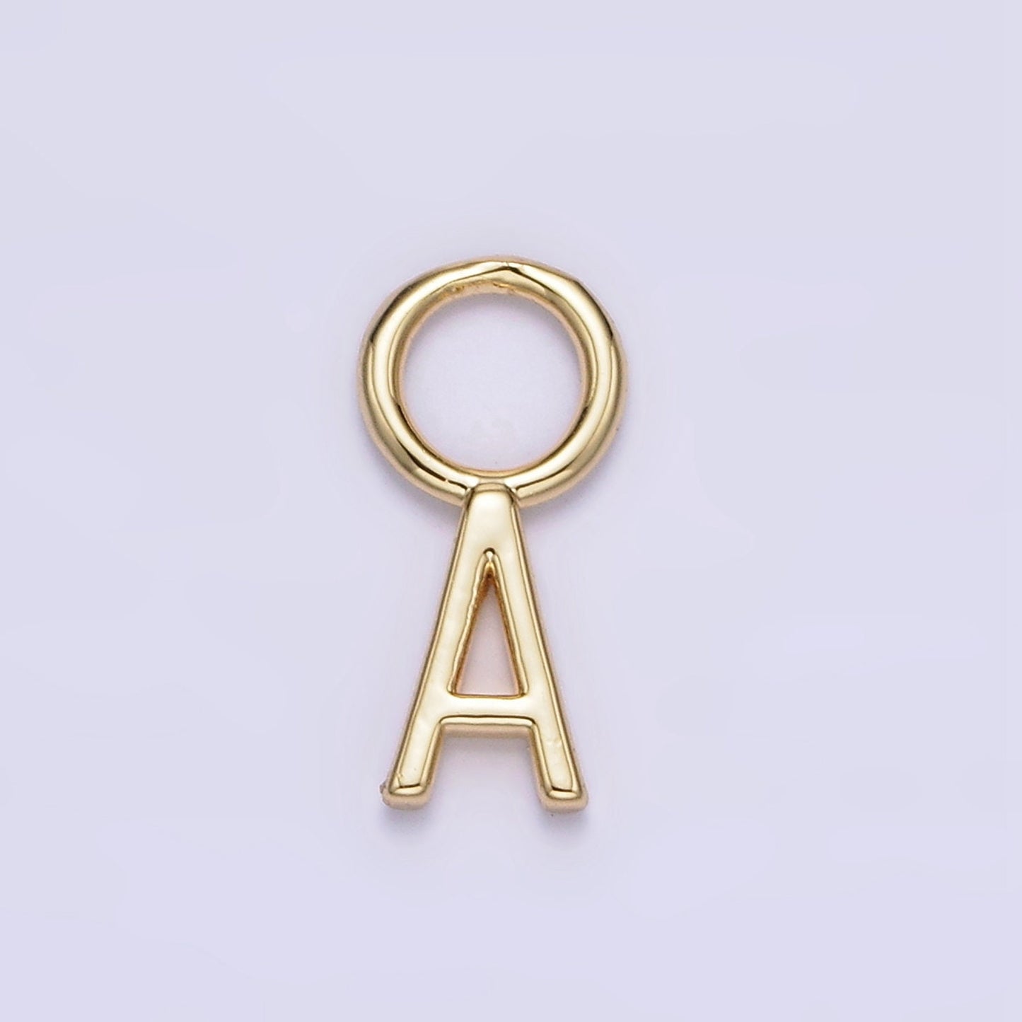 Dainty Gold Filled Hoop Initial Earring Charm Gold Letter Alphabet Name Personalized Jewelry Earring Component add on Charm A-1080