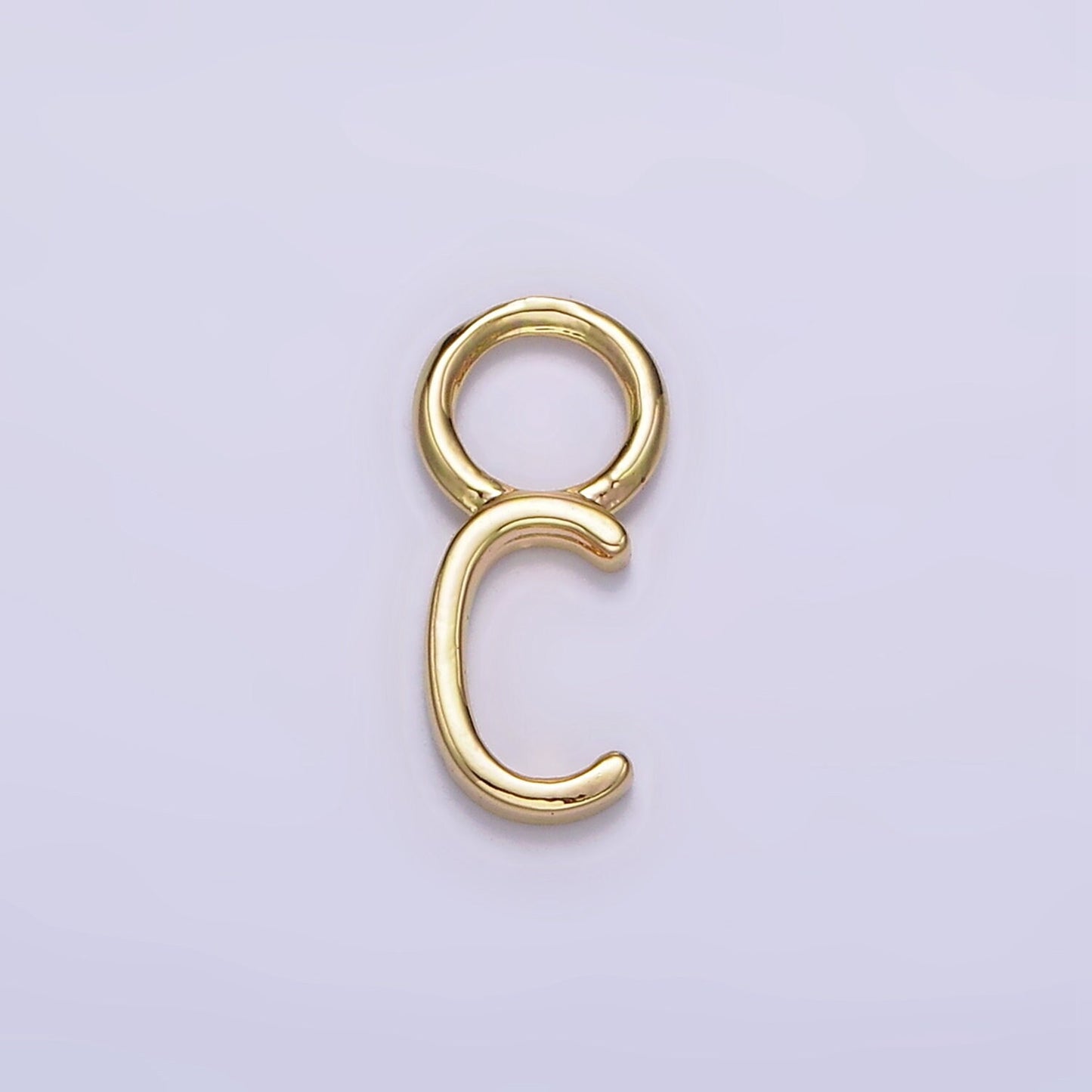 Dainty Gold Filled Hoop Initial Earring Charm Gold Letter Alphabet Name Personalized Jewelry Earring Component add on Charm A-1080