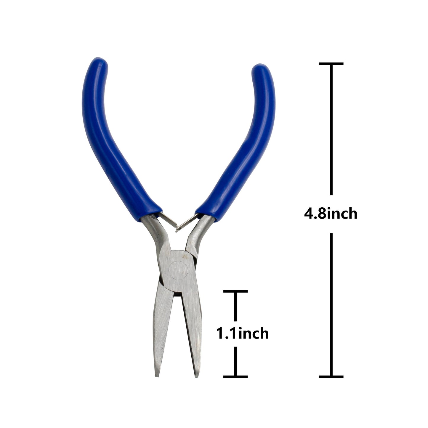 Basic Flat Nose Pliers, Jewelry Making Tools Blue Ergonomic Grip Handles Return Leaf Spring SP-003
