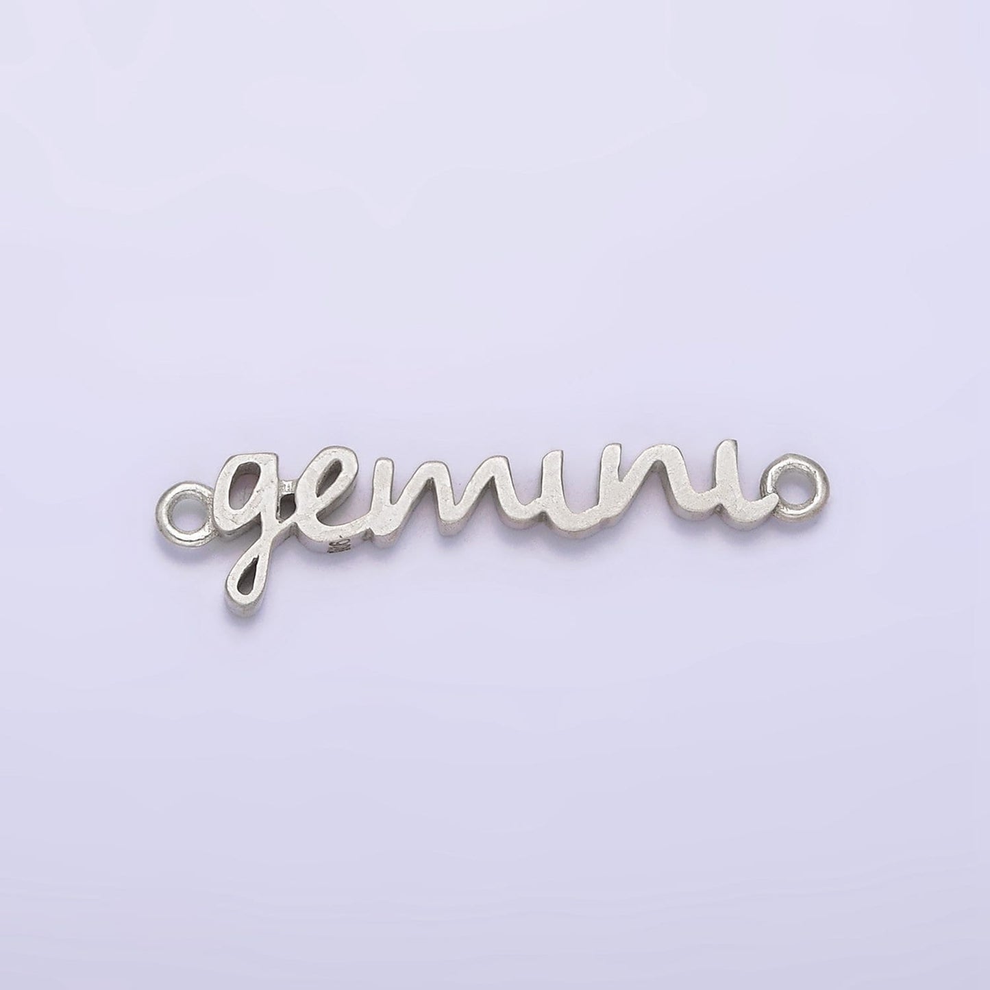 S925 Sterling Silver Cursive Font Astrology Zodiac Charms Connector for Necklace Bracelet Link, Personalized Jewelry Wholesale