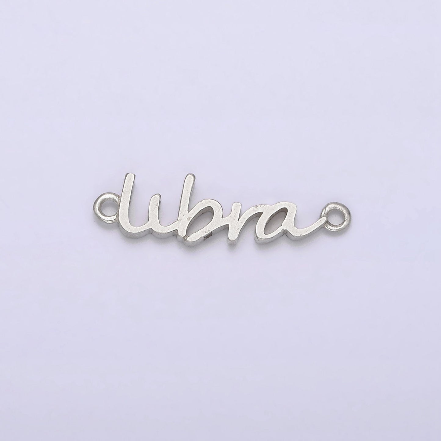 S925 Sterling Silver Cursive Font Astrology Zodiac Charms Connector for Necklace Bracelet Link, Personalized Jewelry Wholesale