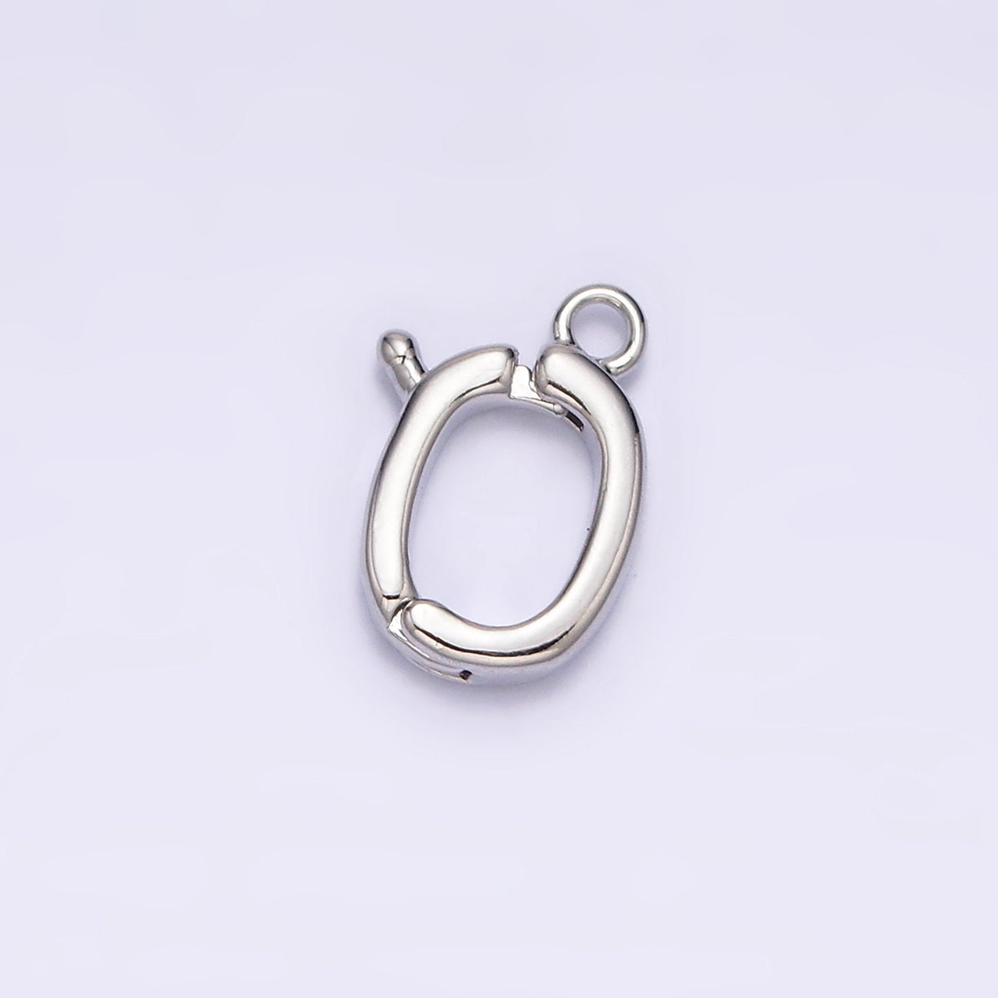 Charm Pendant bail with Pull Clasp Necklace Connector Silver Findings | Z-447