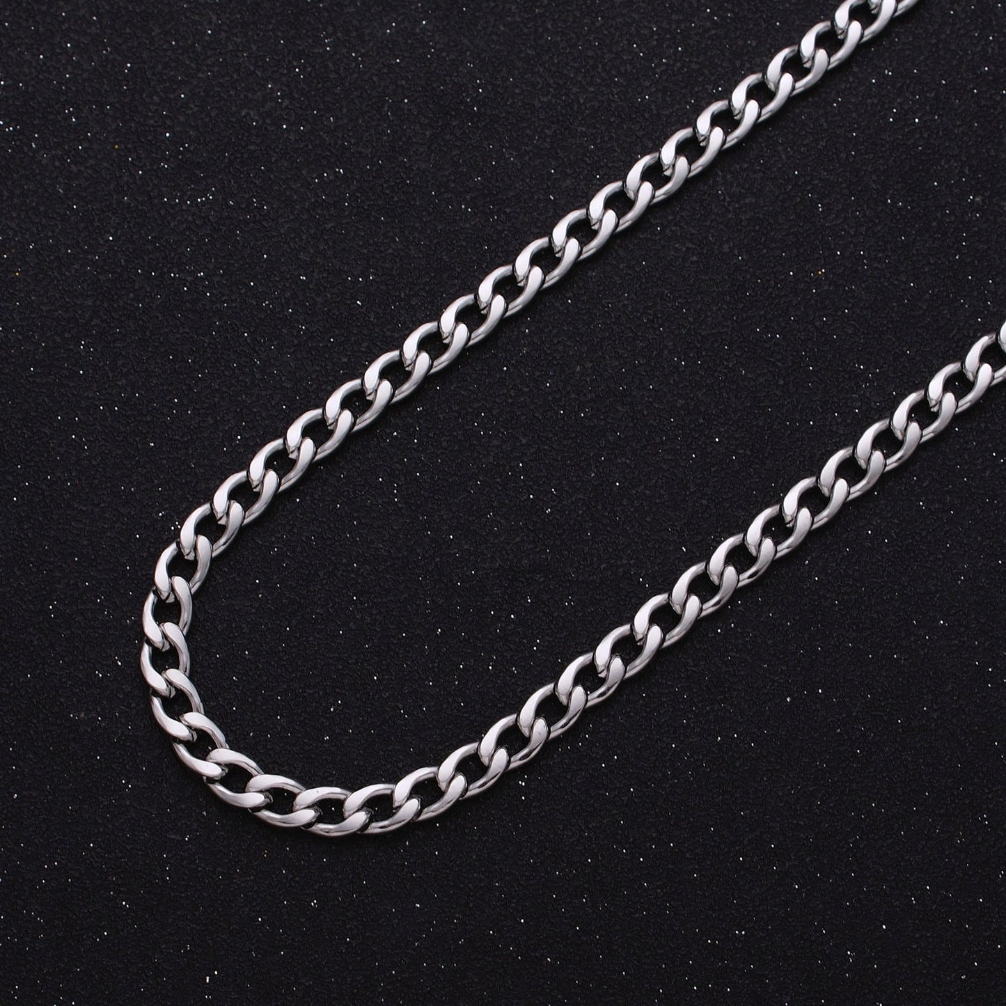 24K Gold Filled Curb Chain by Yard, Silver Curb Chain Wholesale bulk Roll Chain for Jewelry Making 5.2mm width Roll-1293
