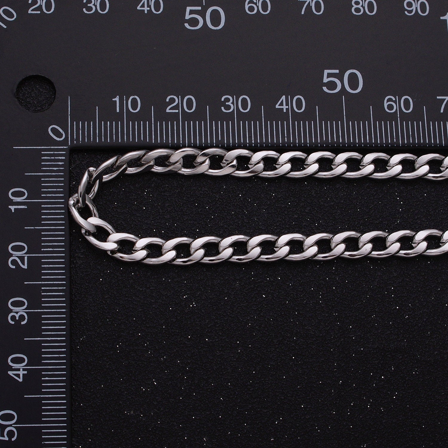 24K Gold Filled Curb Chain by Yard, Silver Curb Chain Wholesale bulk Roll Chain for Jewelry Making 5.2mm width Roll-1293