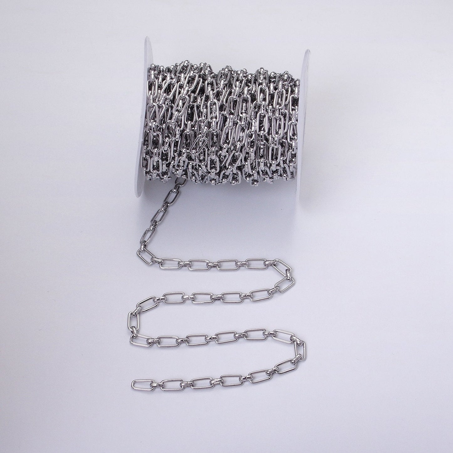 5.3mm Width Paperclip Chain 24K Gold Filled Chain by Yard, Elongated Link Chain Wholesale Unfinished Paper Clip Link Roll-1235