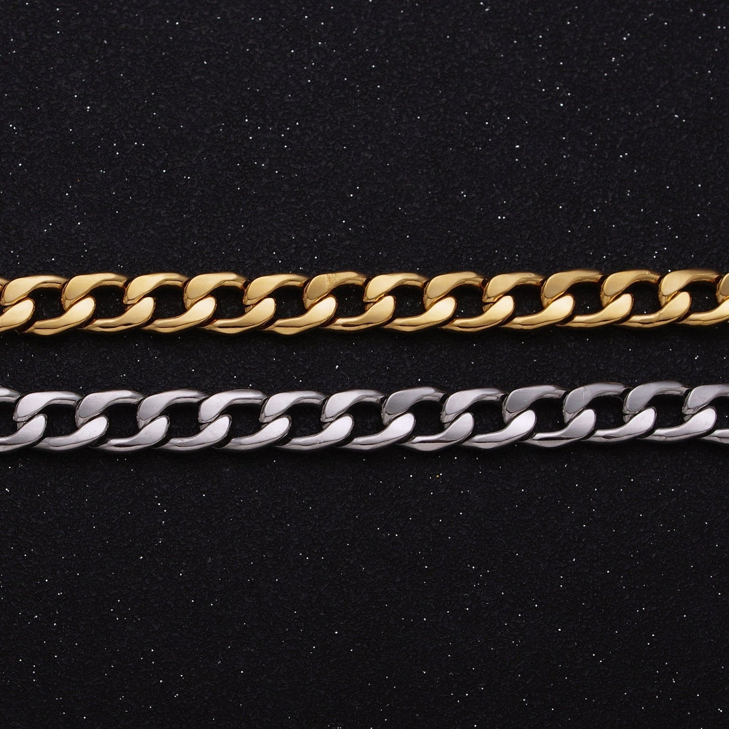 24k Gold Filled Cuban Link Chain 7.5mm Unfinished Unisex Curb Link Chain by Yard Wholesale Jewelry Making Supplies Roll-1283 1284