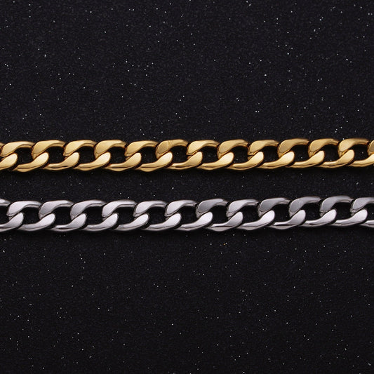 24k Gold Filled Cuban Link Chain 7.5mm Unfinished Unisex Curb Link Chain by Yard Wholesale Jewelry Making Supplies Roll-1283 1284