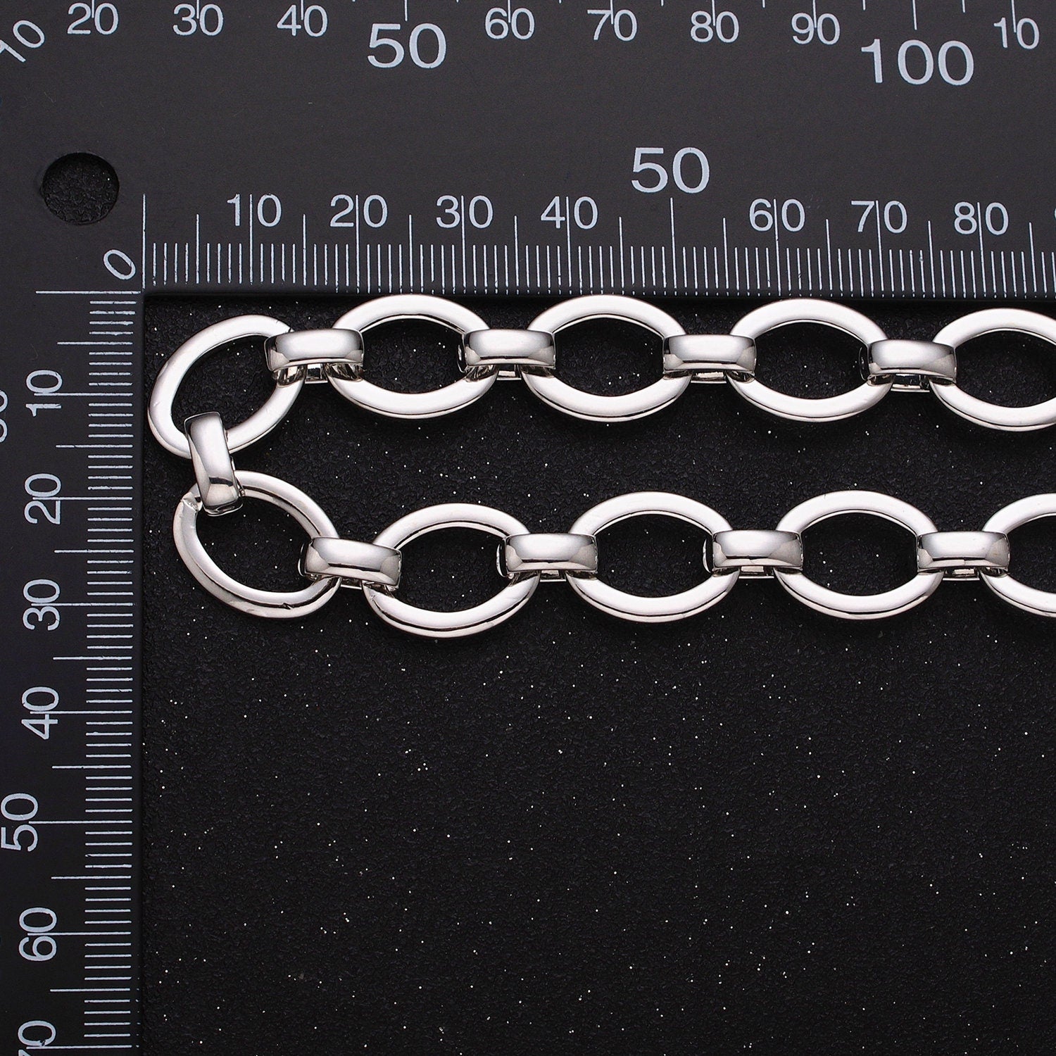 Chunky 16K Gold Filled Oval Cable Chain Unfinished Chain by Yard in Gold & Silver 12.5mm Width Bold Chain | ROLL-1223 ROLL-1224