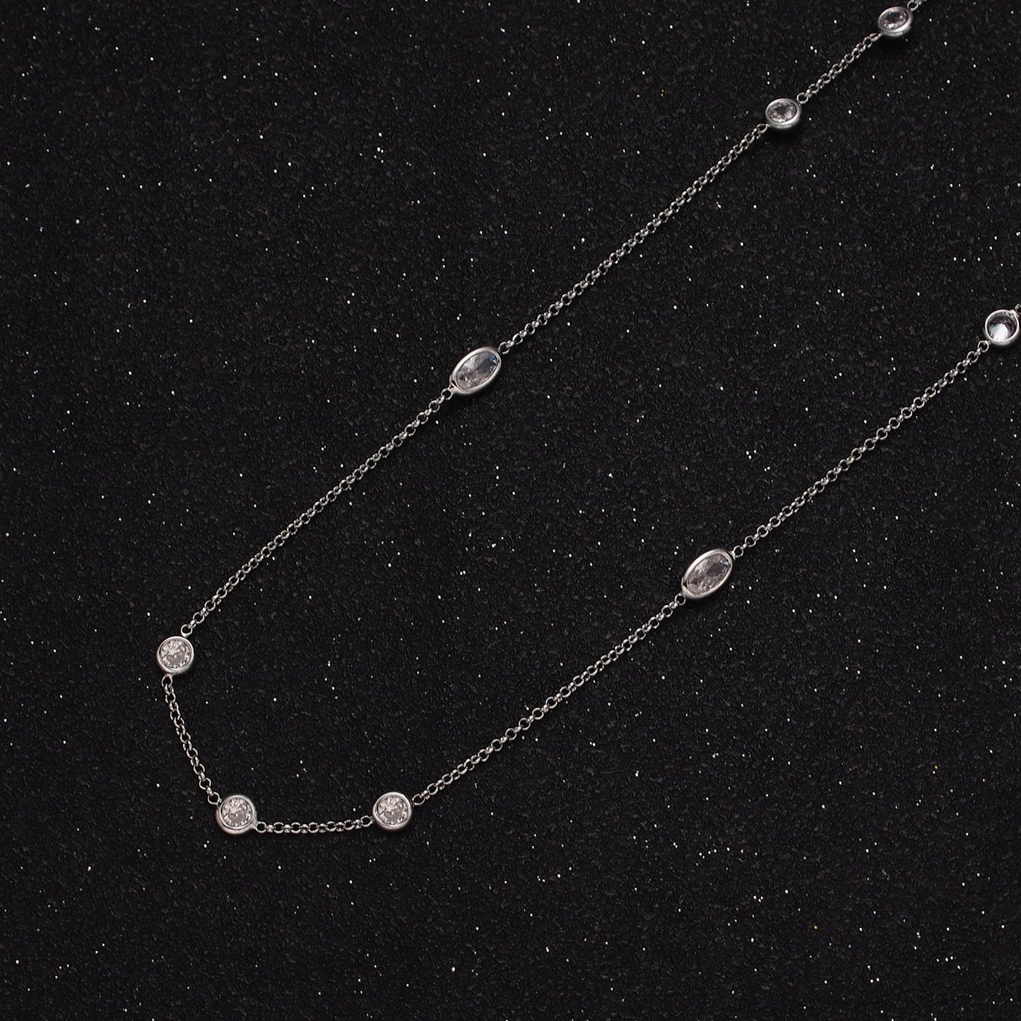 16K Gold Filled Clear Round Oval CZ Rolo Unfinished Chain in Gold & Silver Satellite Chain for Jewelry Making | ROLL-1365 ROLL-1366