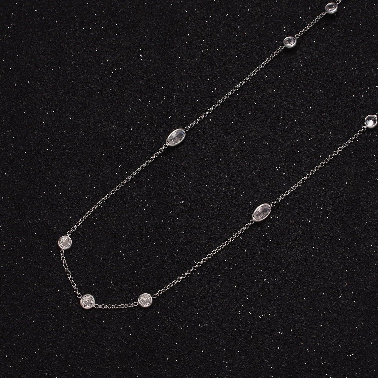 16K Gold Filled Clear Round Oval CZ Rolo Unfinished Chain in Gold & Silver Satellite Chain for Jewelry Making | ROLL-1365 ROLL-1366
