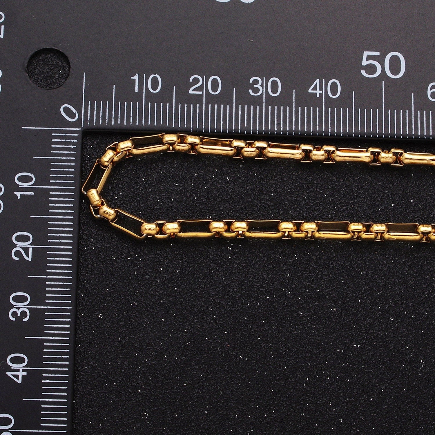 Unique Paper Clip Cable with Rolo Link 24k Gold Filled 3.5mm Unique Cable Chain Link Unfinished Yard Chain in Gold & Silver | ROLL-1315