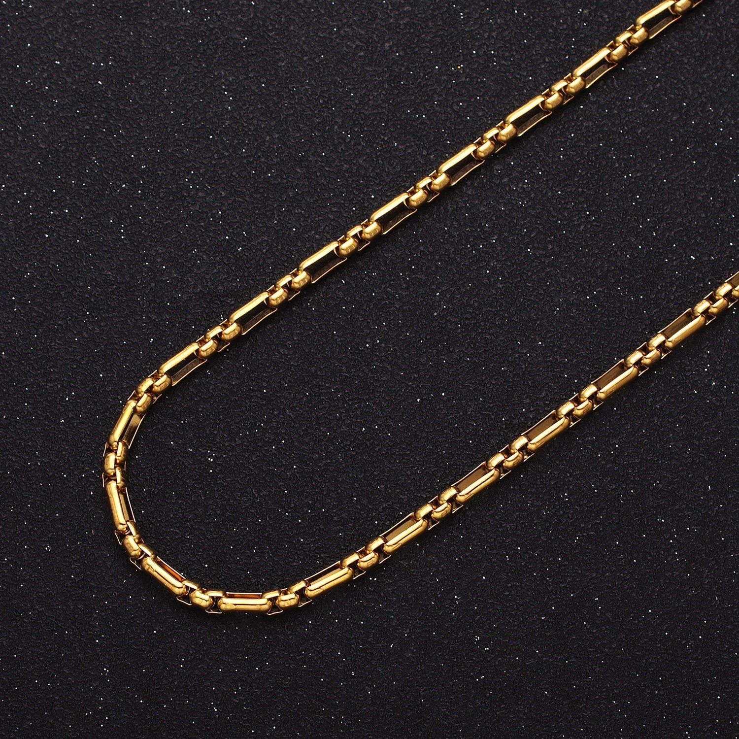 Unique Paper Clip Cable with Rolo Link 24k Gold Filled 3.5mm Unique Cable Chain Link Unfinished Yard Chain in Gold & Silver | ROLL-1315