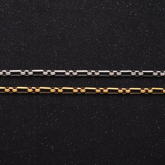 Unique Paper Clip Cable with Rolo Link 24k Gold Filled 3.5mm Unique Cable Chain Link Unfinished Yard Chain in Gold & Silver | ROLL-1315