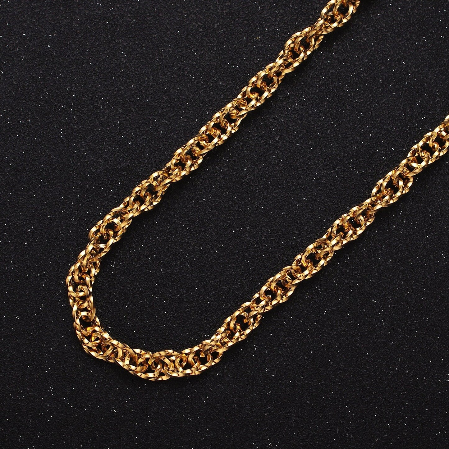 Faceted Double Prince of Wales style Chain Link Chunky 24k Gold Filled 6.1mm Unique Cable Chain Unfinished Chain Gold & Silver | ROLL-1307