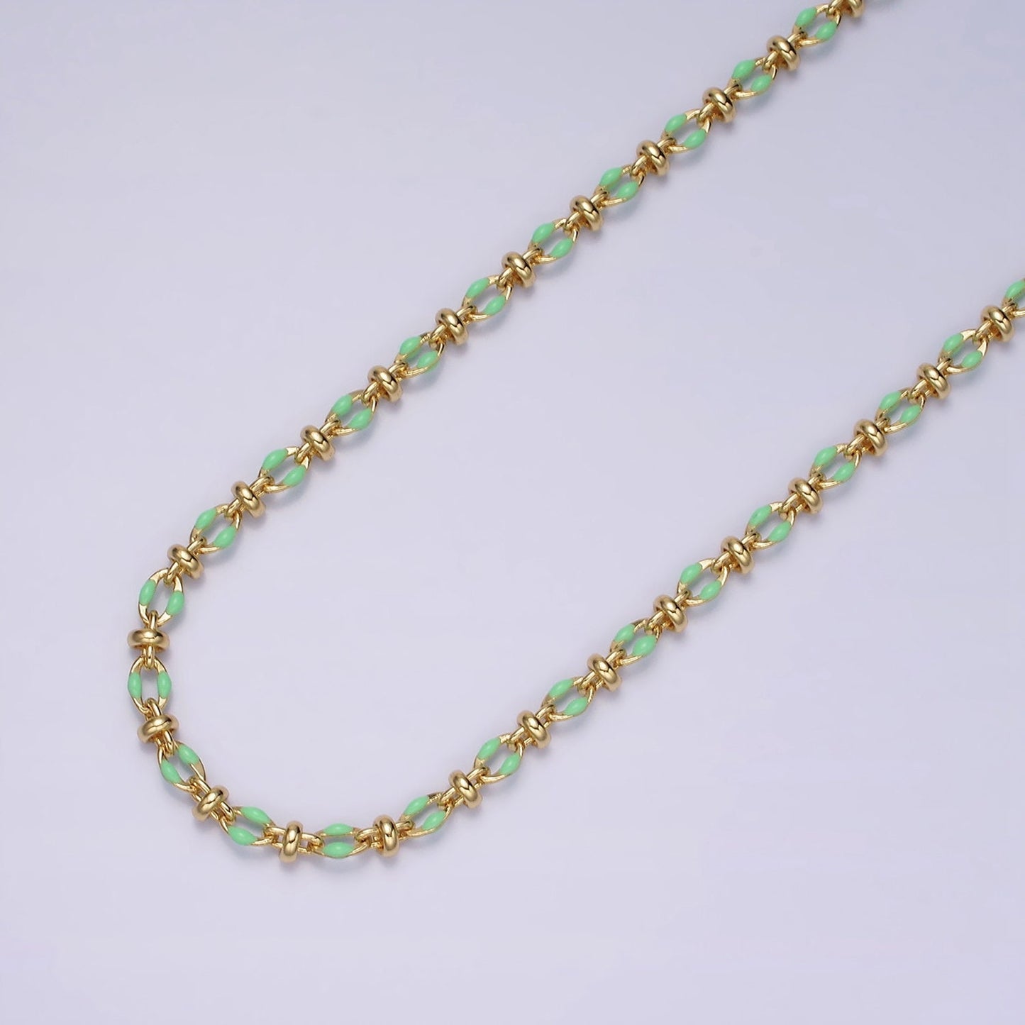 Dainty Multicolor Enamel Satellite Cable Chain by Yard, Colorful Enamel Chain Wholesale Bulk Roll Chain Jewelry | ROLL-1394