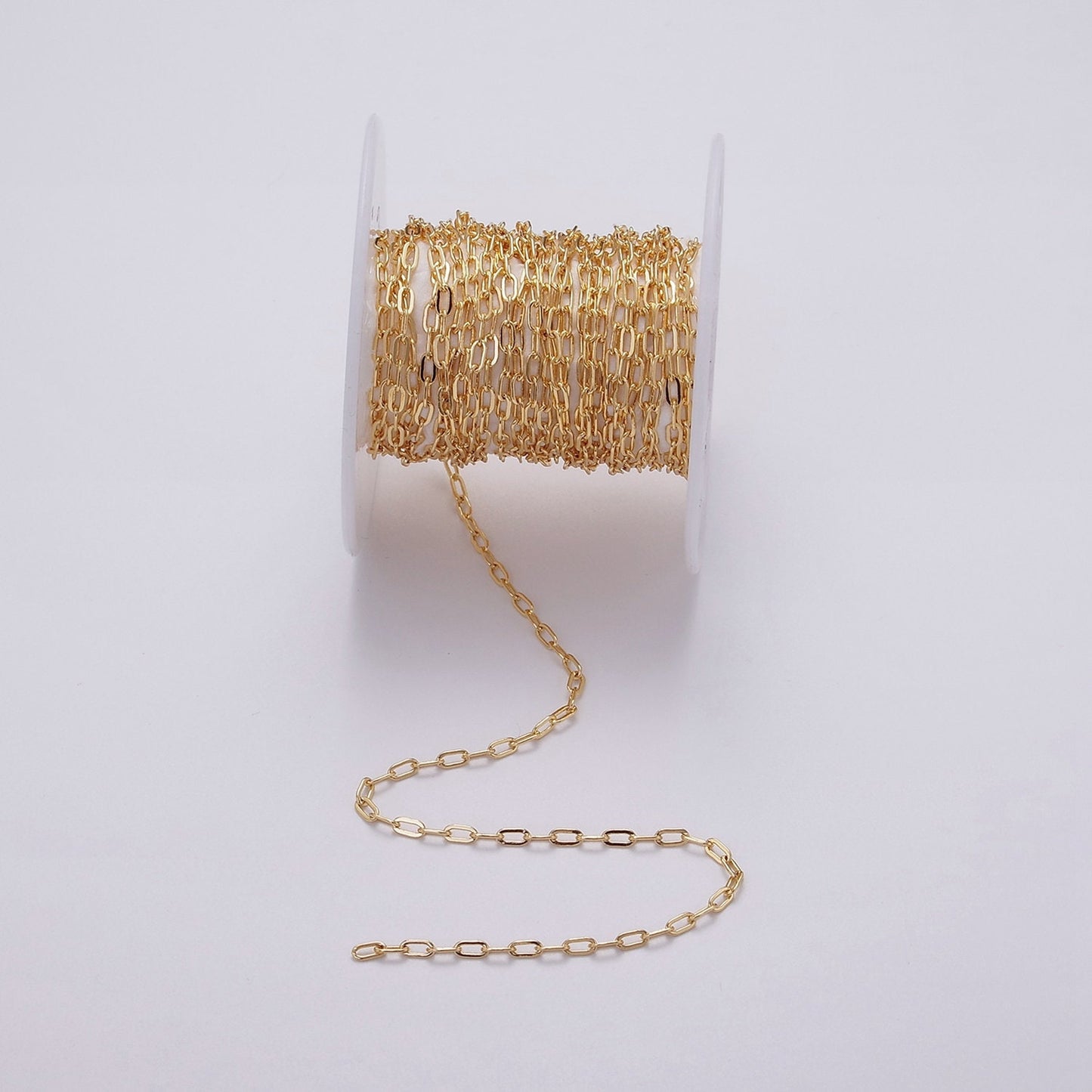 24K Gold Filled 2.1mm Oval Cable Link Chain Unfinished Chain by Yard For Jewelry Making | ROLL-1384