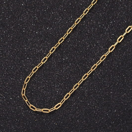 24K Gold Filled 2.1mm Oval Cable Link Chain Unfinished Chain by Yard For Jewelry Making | ROLL-1384